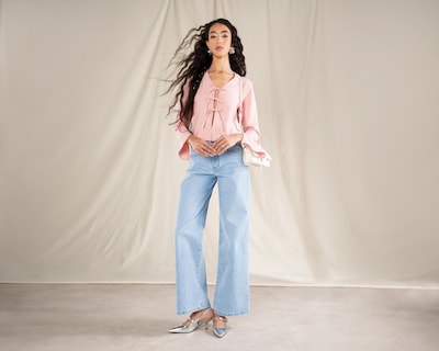 Foto 1 | Jeans Wide Leg Strona para Mujer