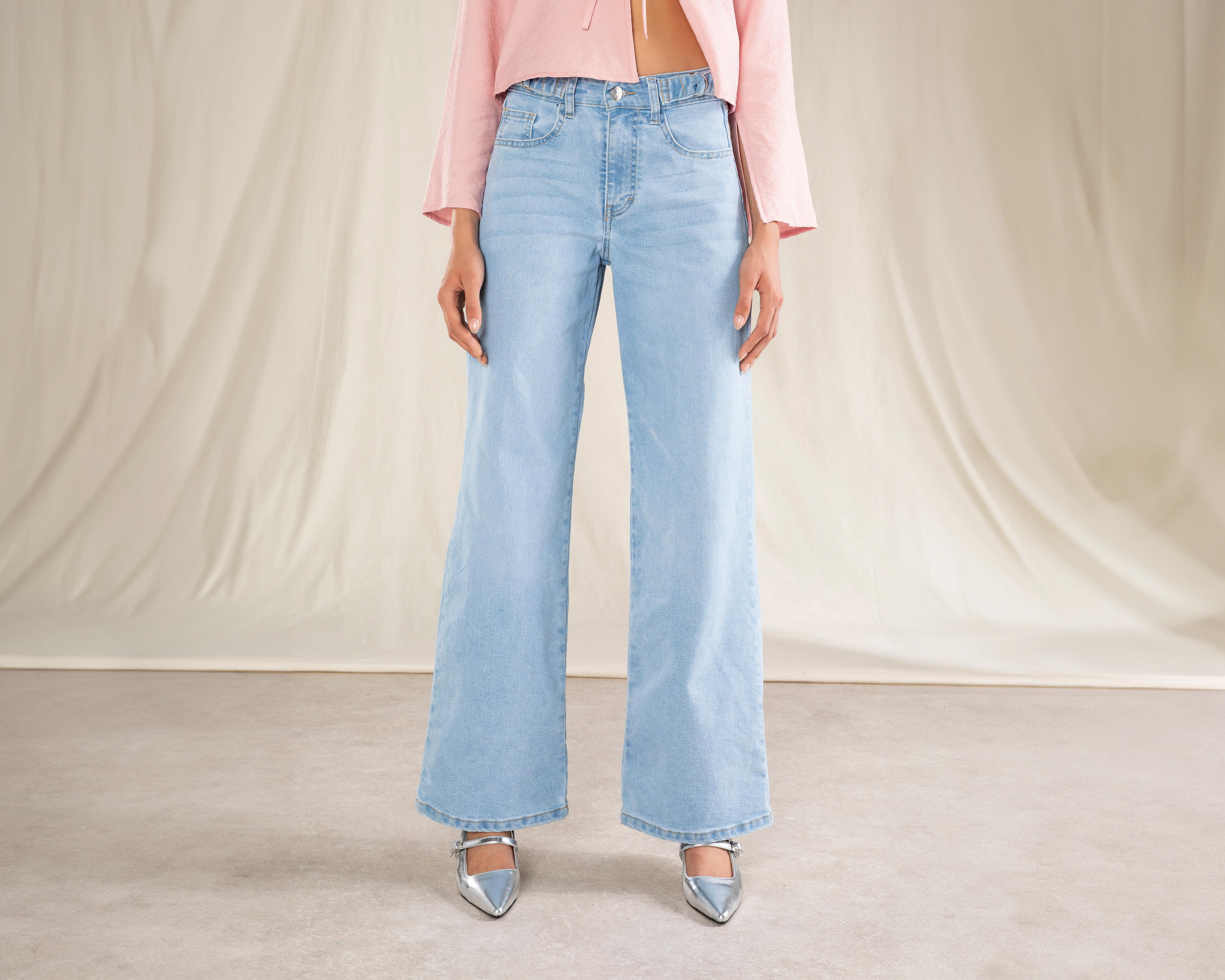 Foto 3 pulgar | Jeans Wide Leg Strona para Mujer