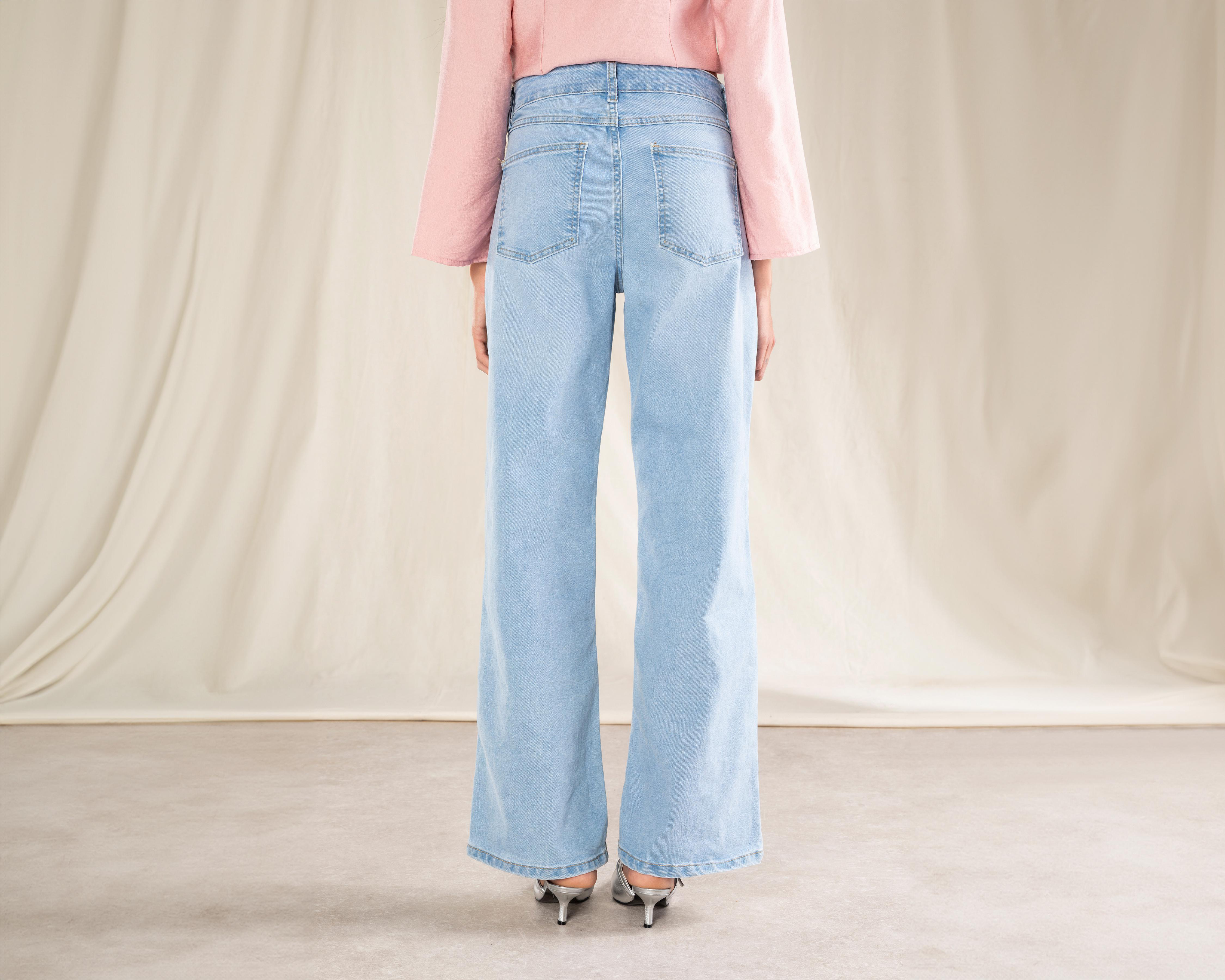Foto 4 pulgar | Jeans Wide Leg Strona para Mujer