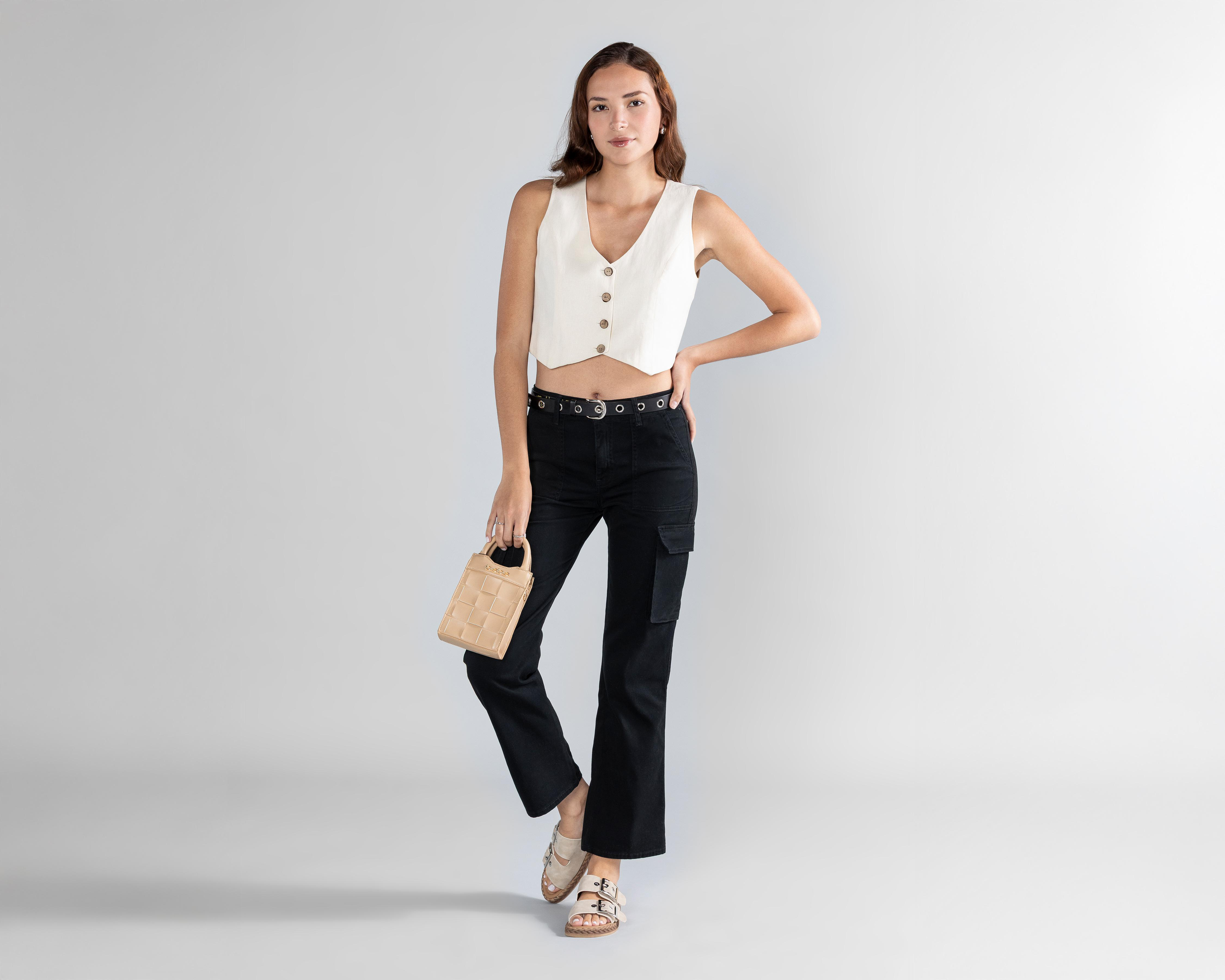 Foto 2 pulgar | Pantalón de Gabardina Strona Negro para Mujer