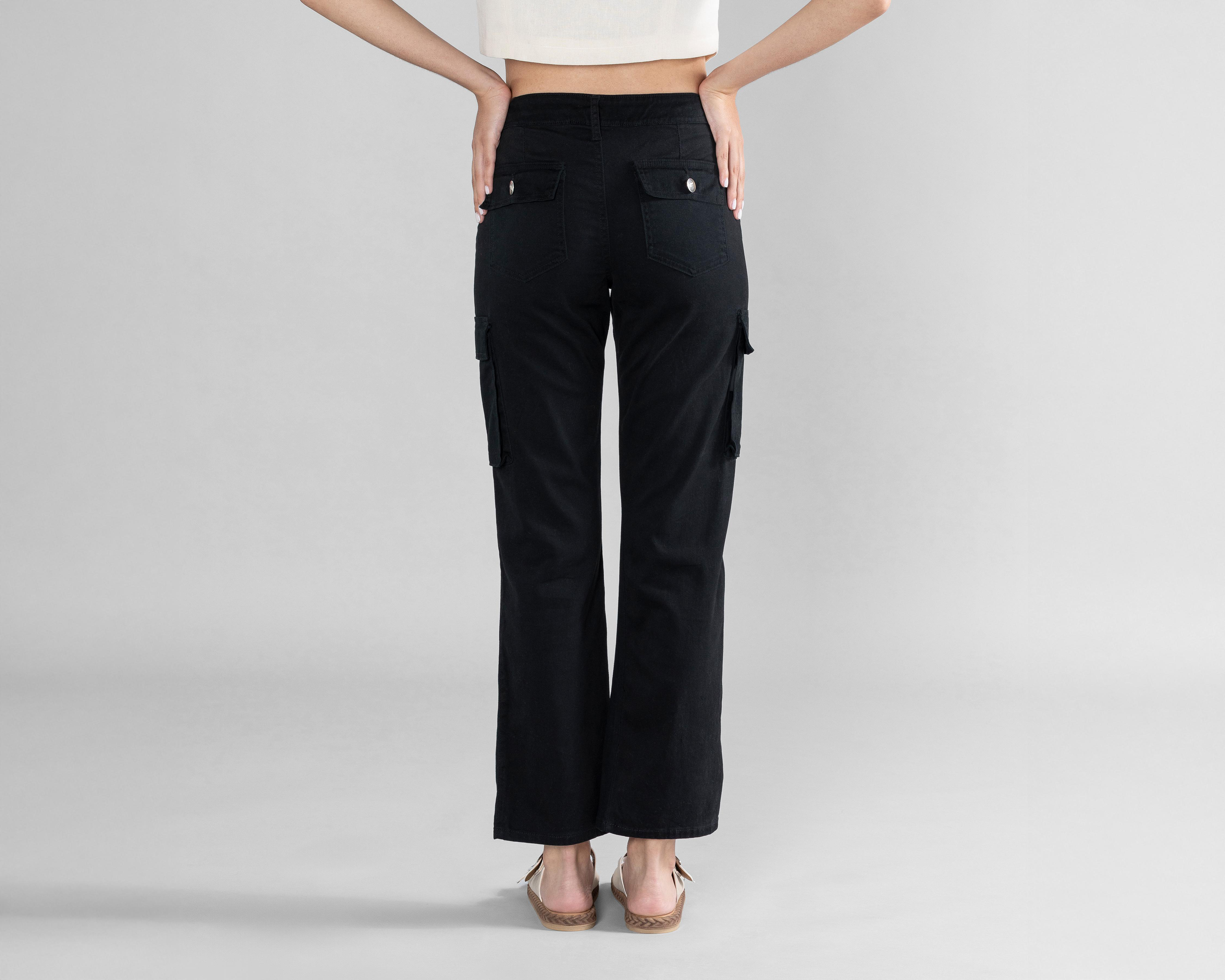 Foto 4 pulgar | Pantalón de Gabardina Strona Negro para Mujer