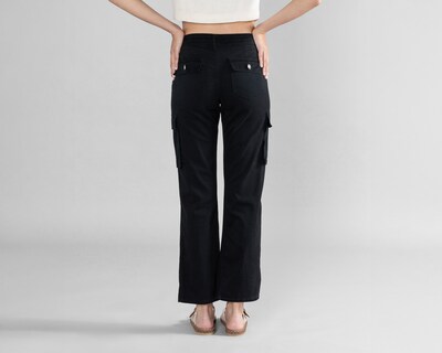 Foto 3 | Pantalón de Gabardina Strona Negro para Mujer