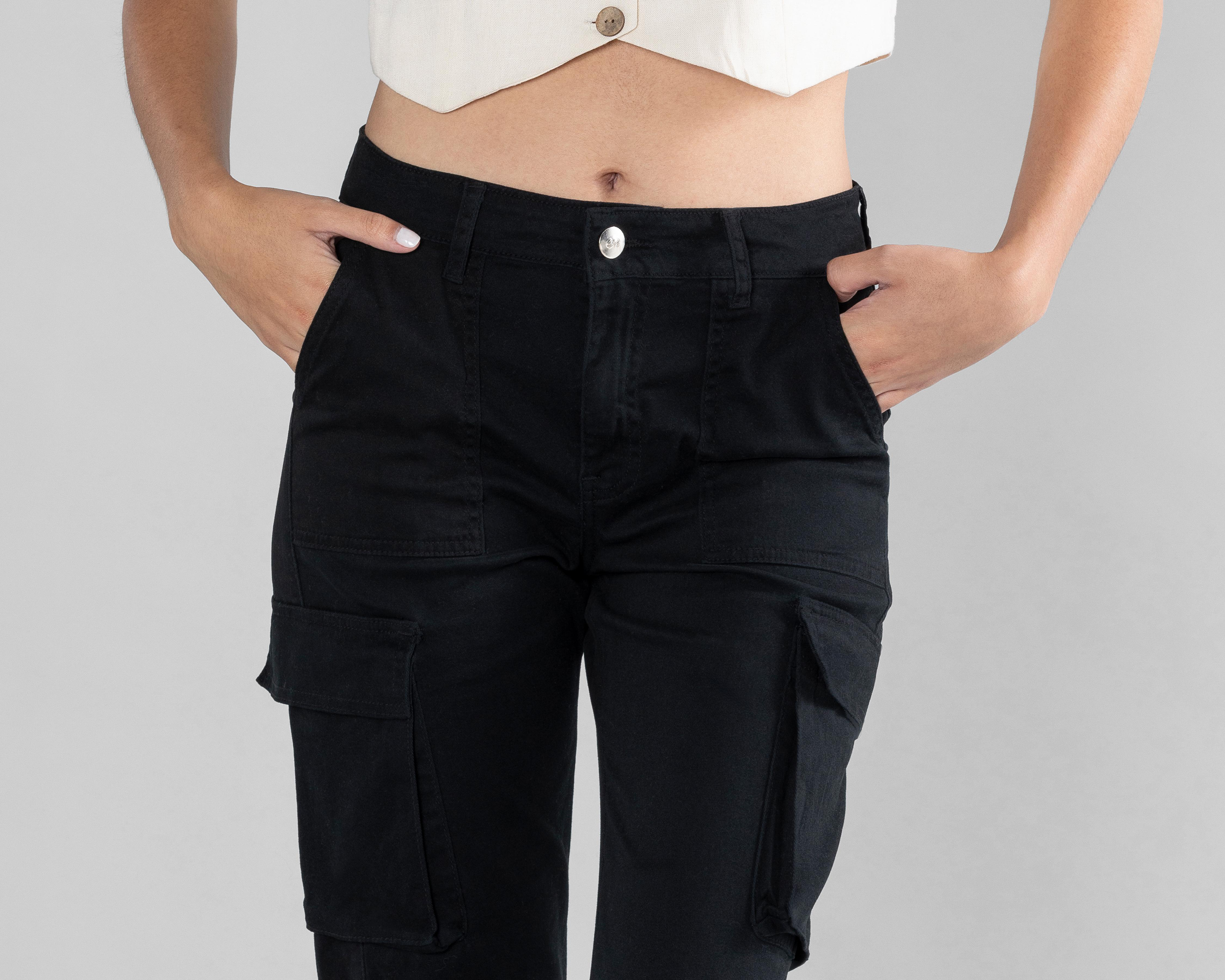 Foto 5 pulgar | Pantalón de Gabardina Strona Negro para Mujer