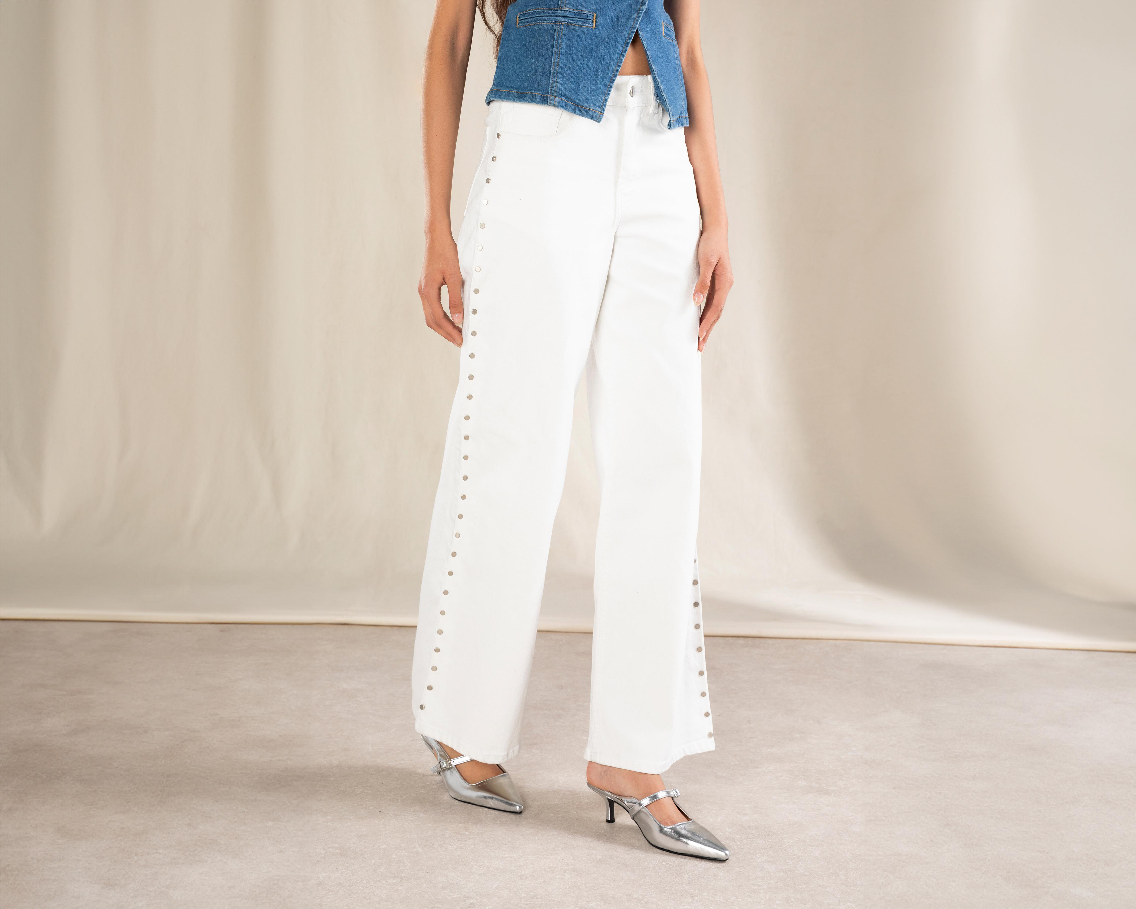 Foto 3 pulgar | Jeans Wide Leg Strona para Mujer