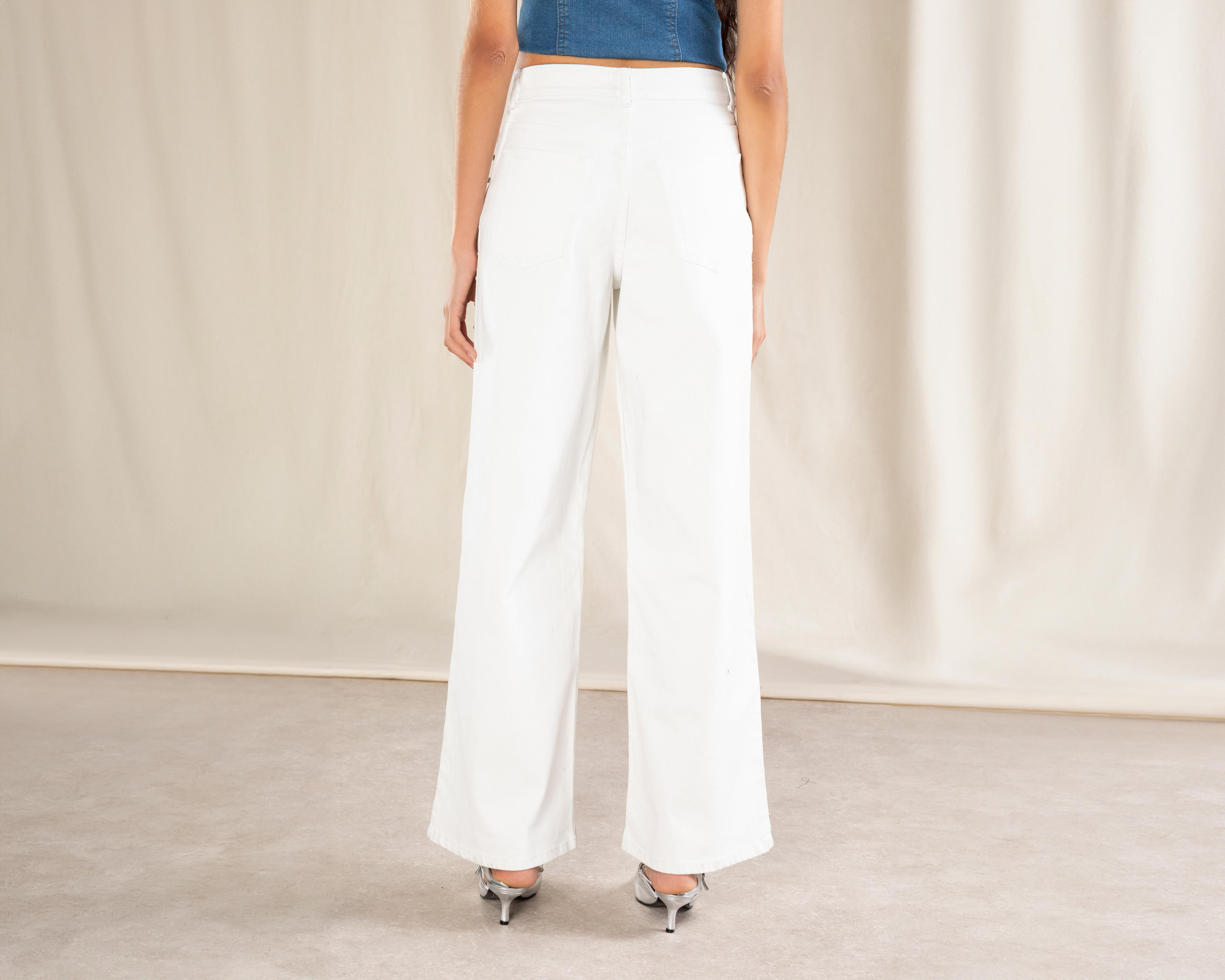 Foto 4 pulgar | Jeans Wide Leg Strona para Mujer