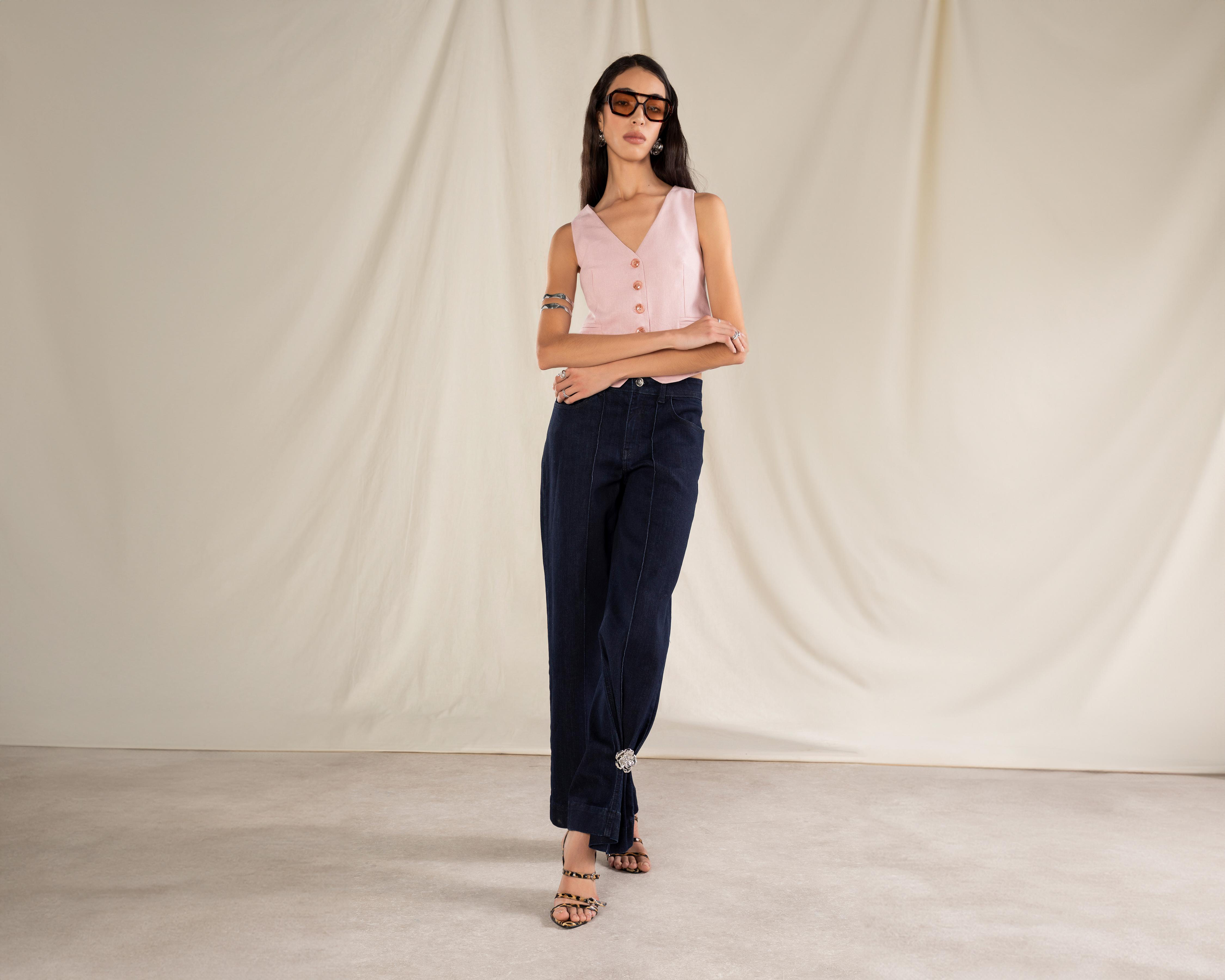 Foto 2 pulgar | Jeans Wide Leg Strona para Mujer