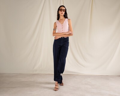Foto 1 | Jeans Wide Leg Strona para Mujer