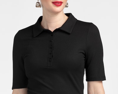 Foto 4 | Playera Polo Sahara Manga Corta Negra para Mujer