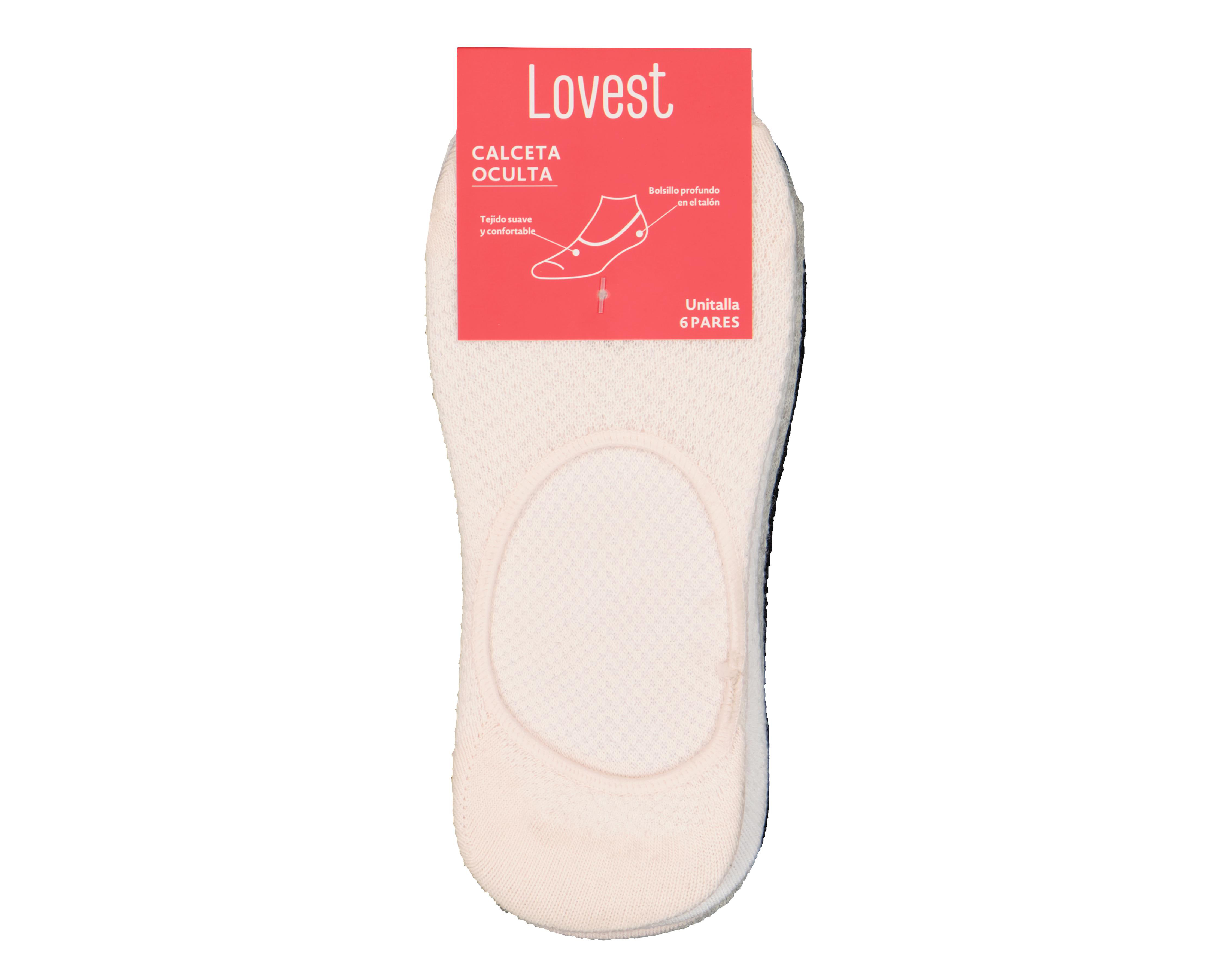 Foto 4 pulgar | Calcetas Invisibles Lovest para Mujer 6 Pares