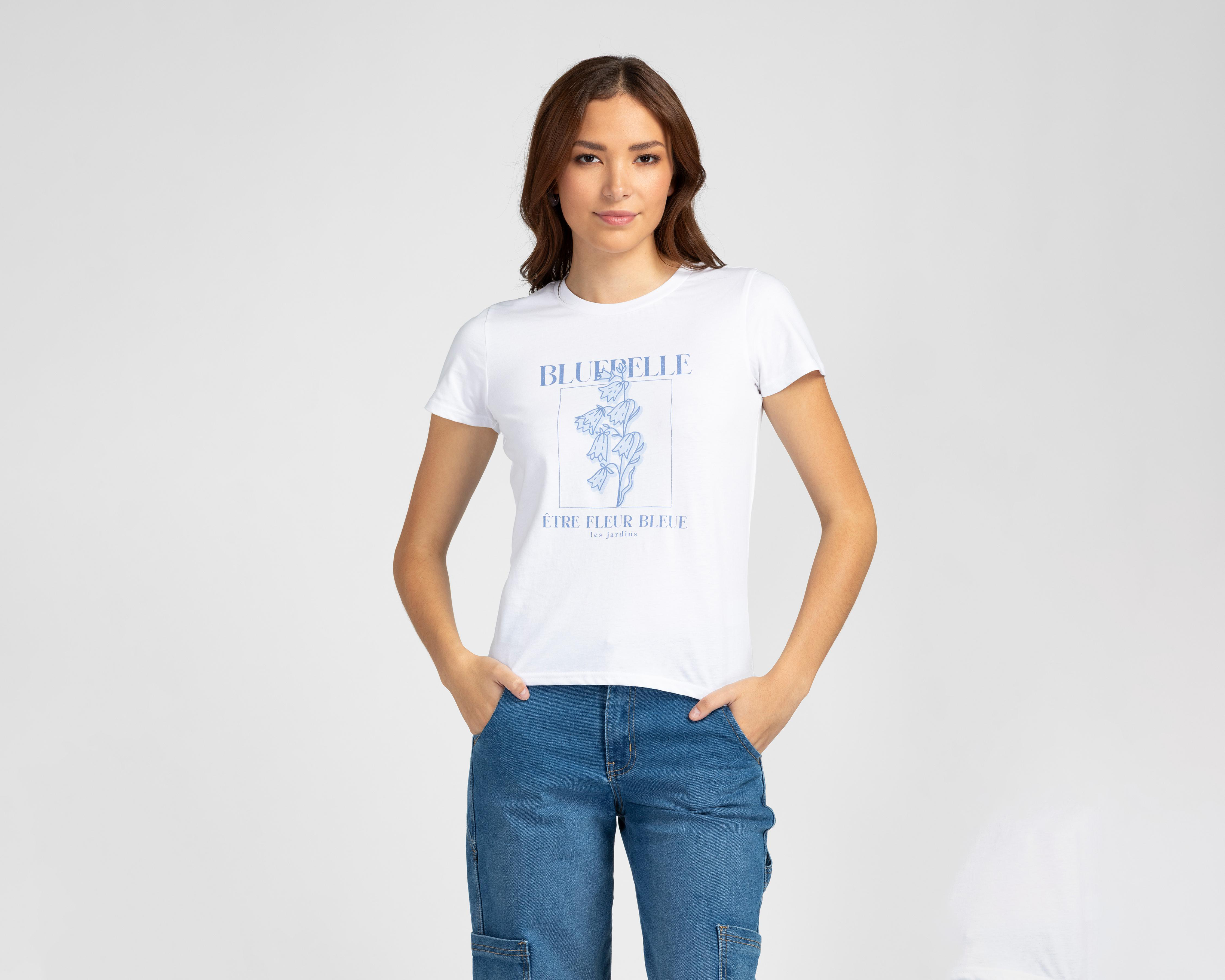 Foto 2 pulgar | Playera Blanca Refill para Mujer