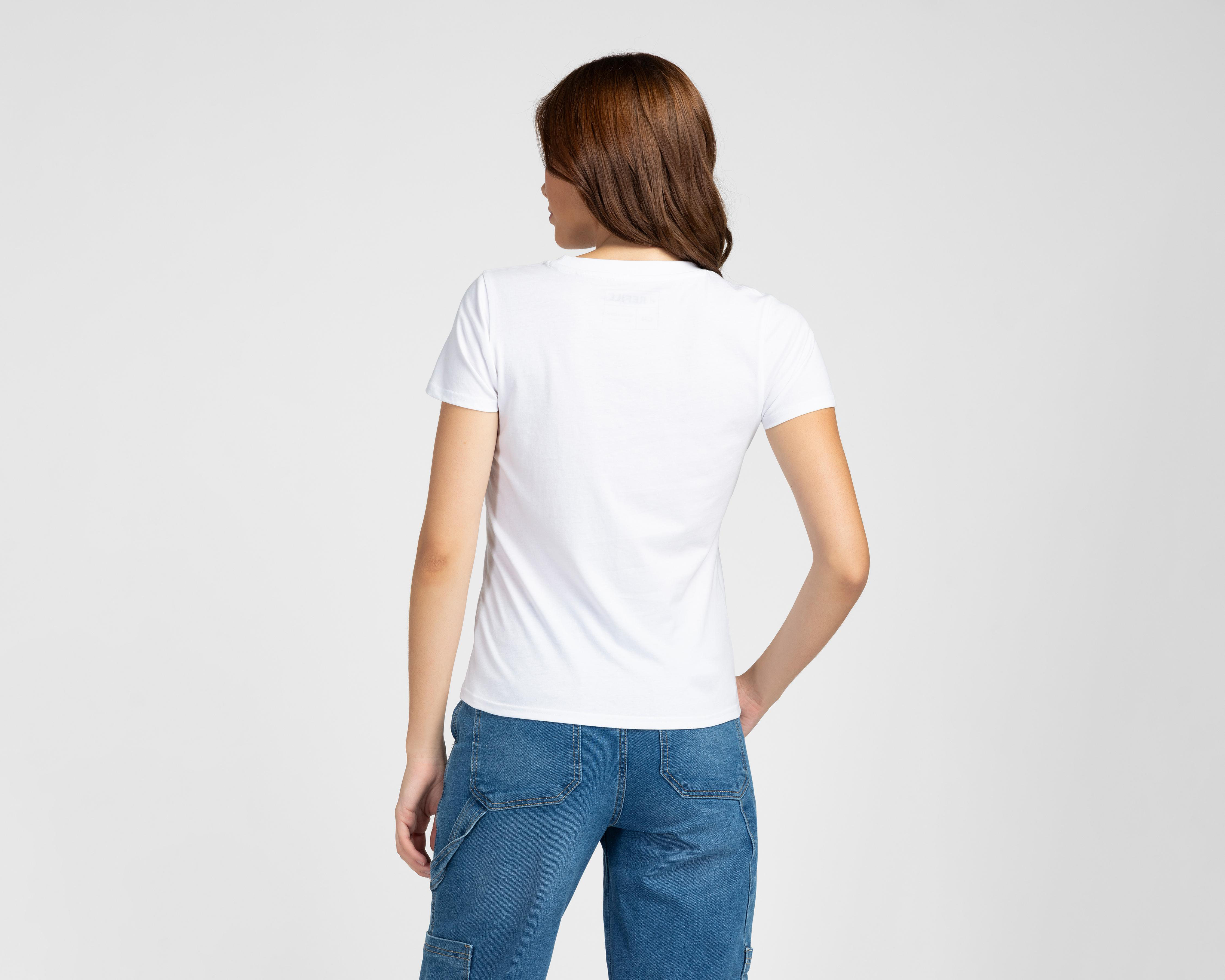 Foto 4 pulgar | Playera Blanca Refill para Mujer