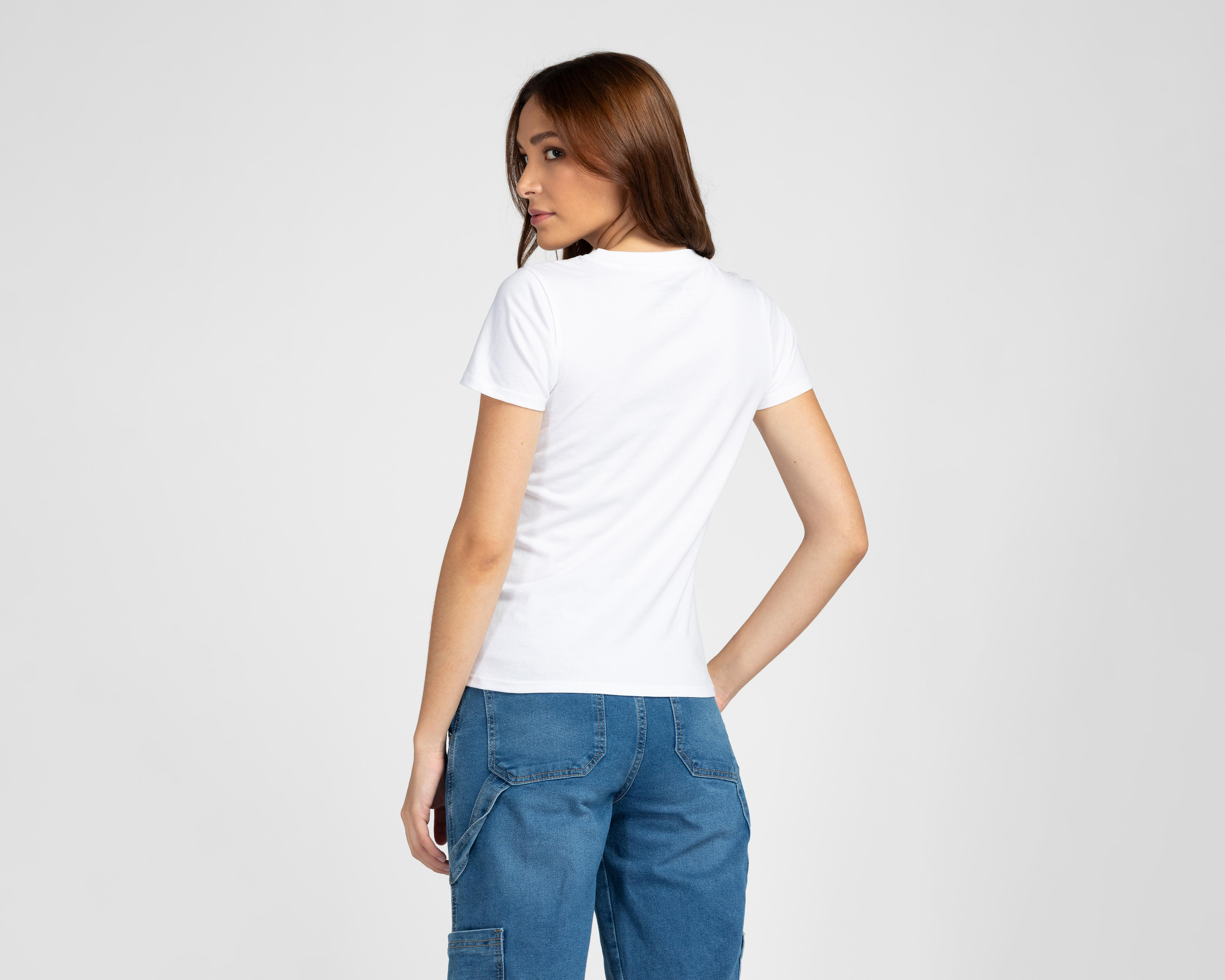 Foto 6 pulgar | Playera Blanca Refill para Mujer