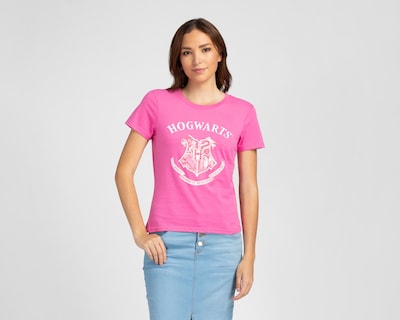 Foto 1 | Playera Cuello Redondo Harry Potter para Mujer