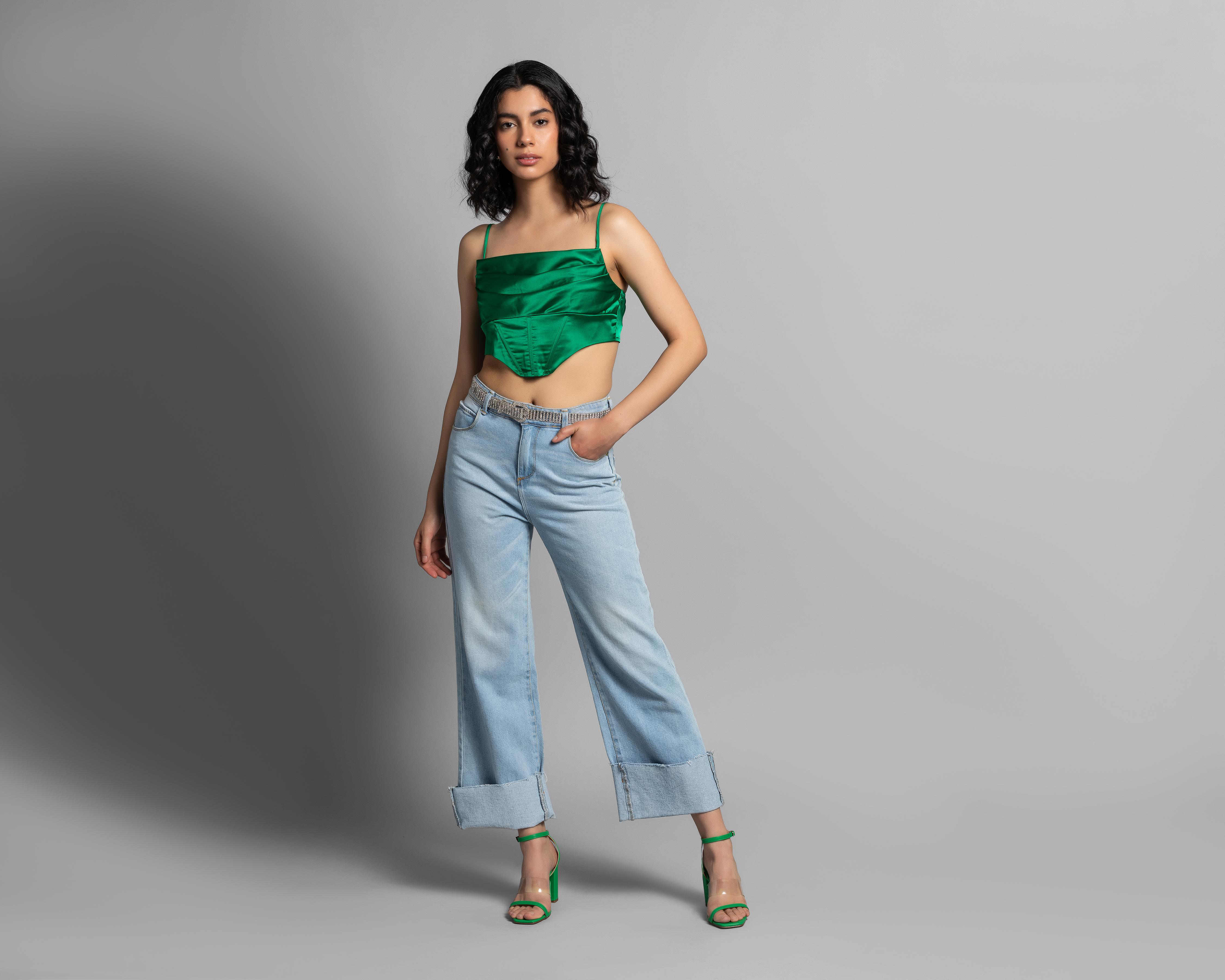 Foto 2 | Crop Top Thinner de Tirantes con Cuello Drapeado