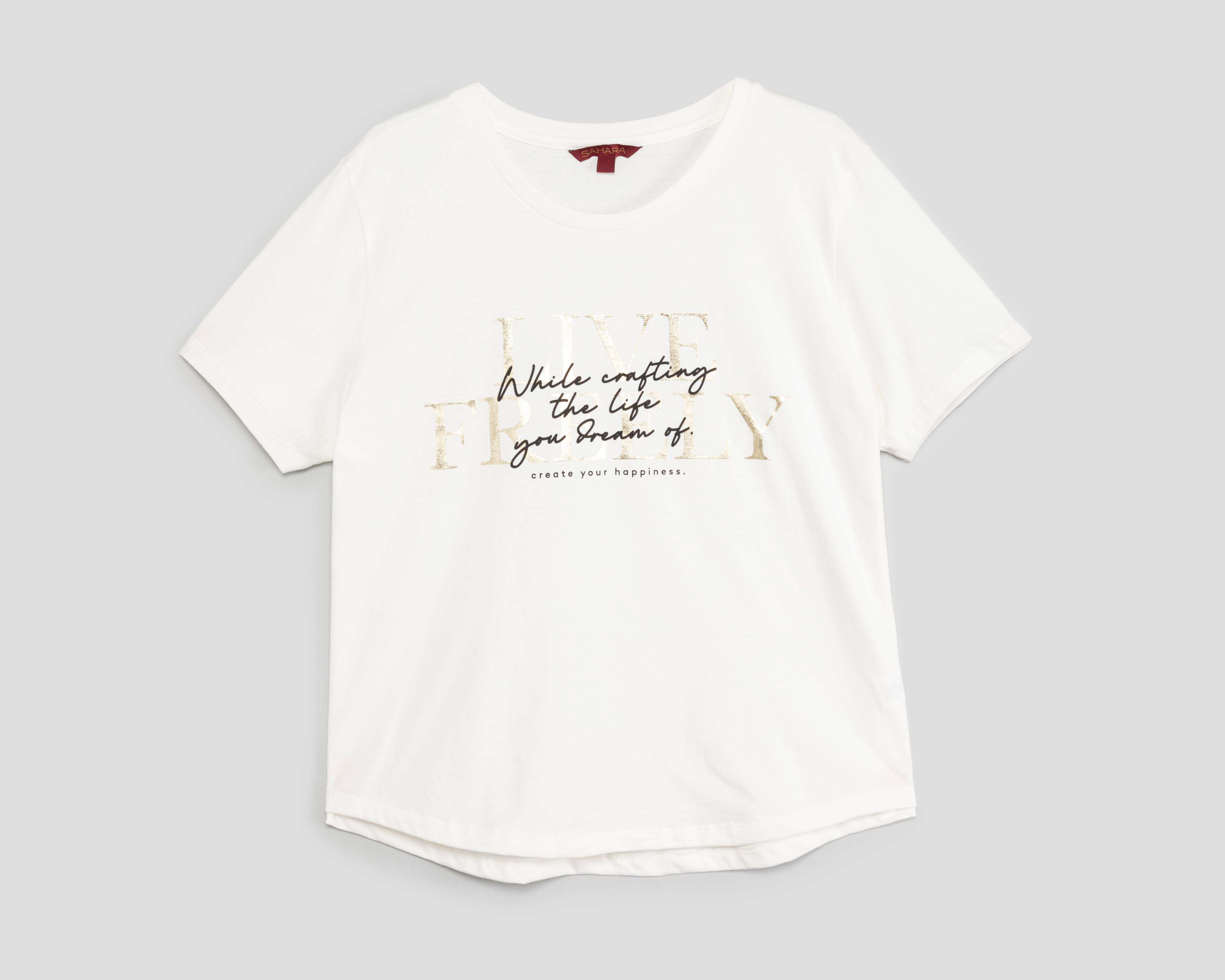 Foto 2 pulgar | Playera Sahara Blanca para Mujer
