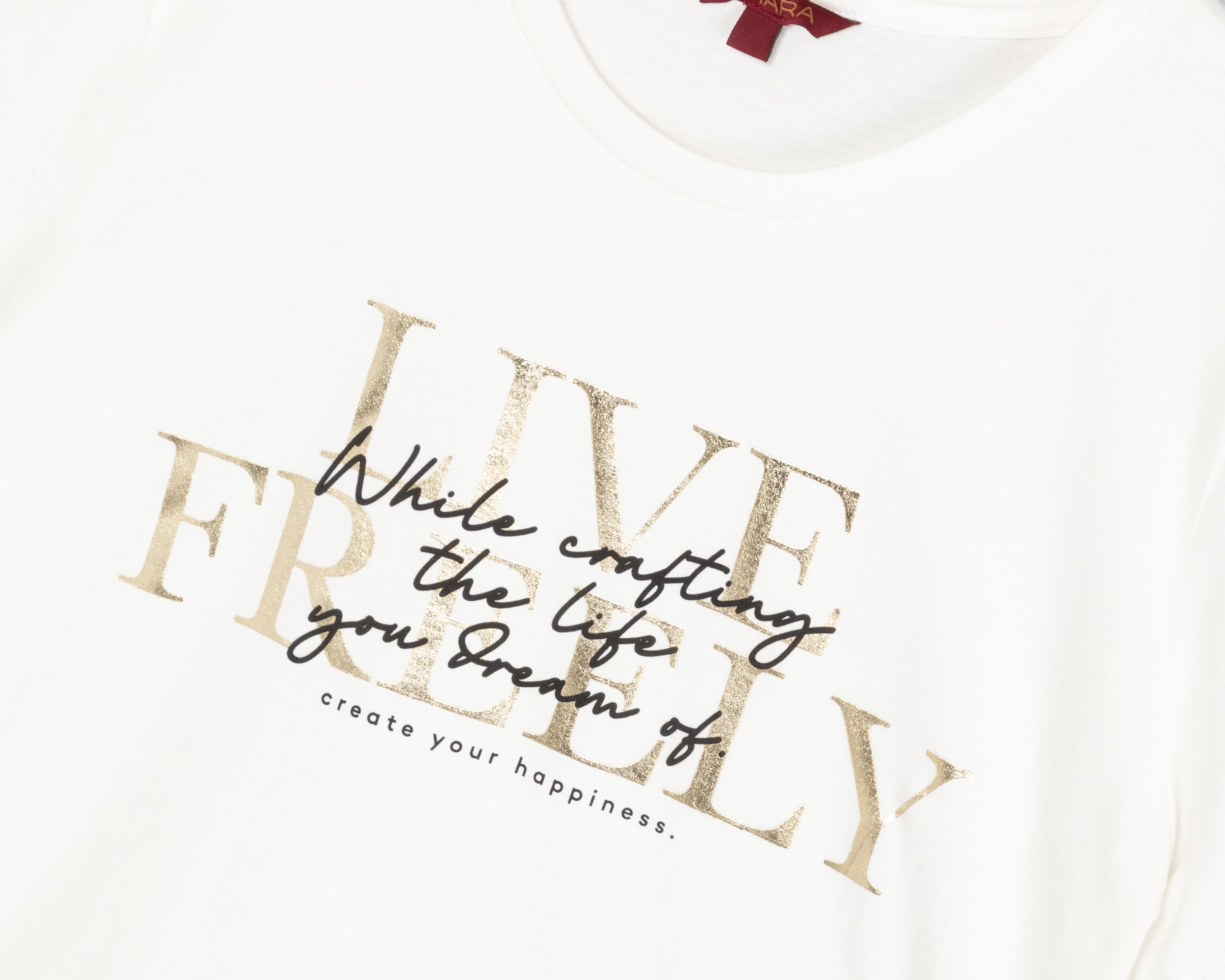 Foto 4 pulgar | Playera Sahara Blanca para Mujer