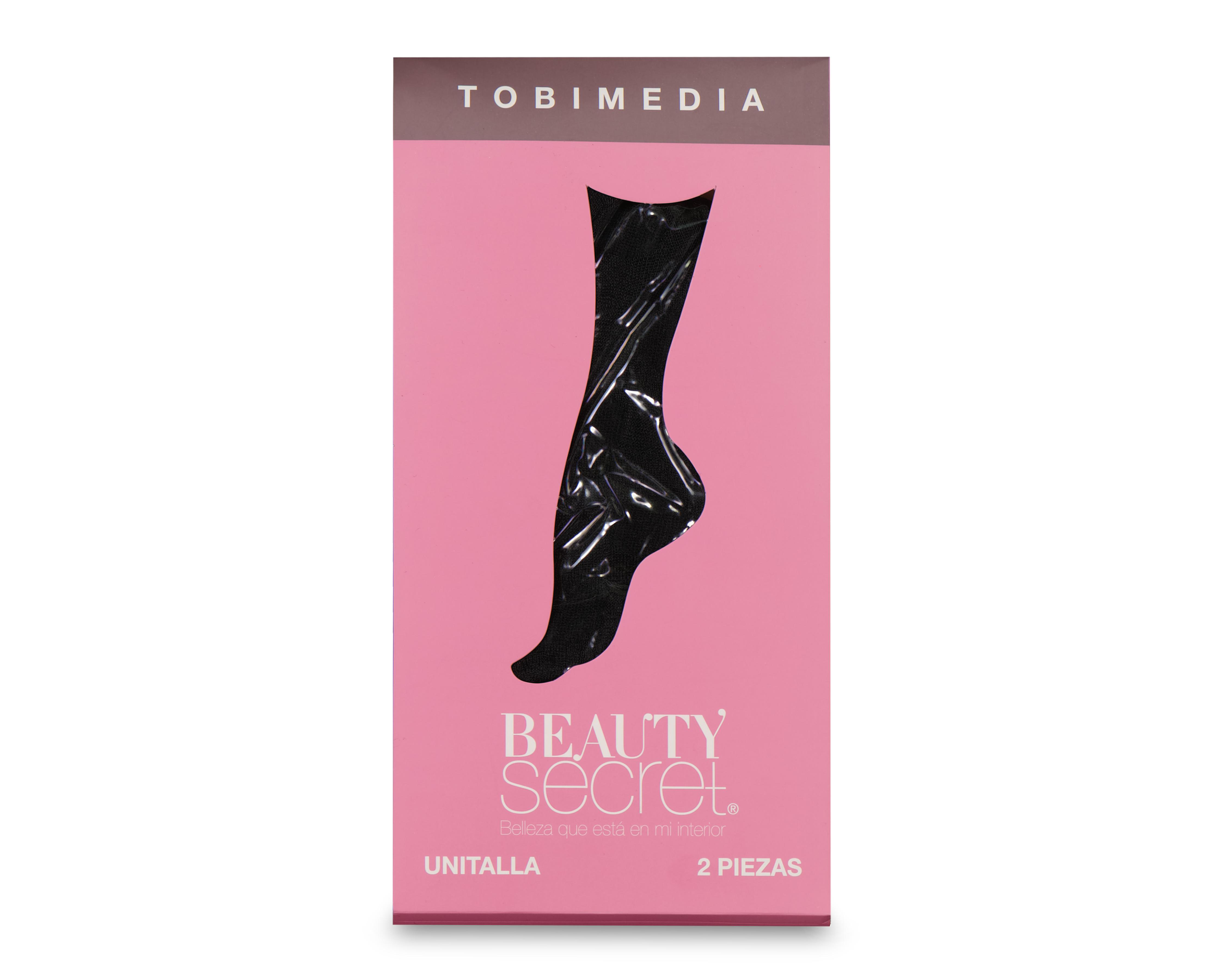Foto 4 pulgar | Tobimedias Negras Beauty Secret de Puntos 2 Pares