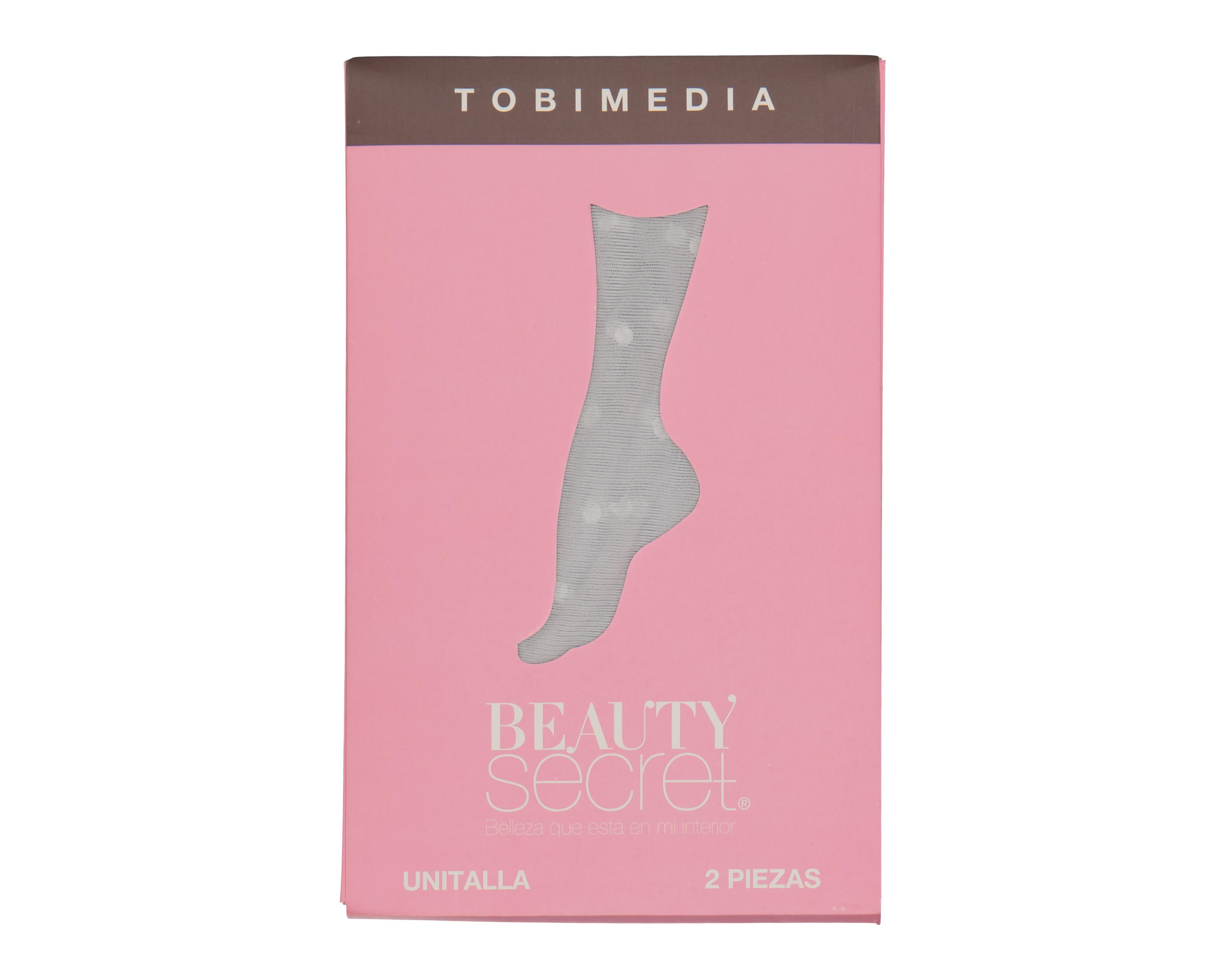 Foto 6 pulgar | Tobimedias Negras Beauty Secret de Puntos 2 Pares