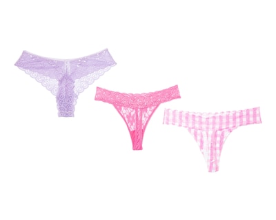 Foto 2 | Tanga con Encaje Lovest para Mujer 3 Piezas