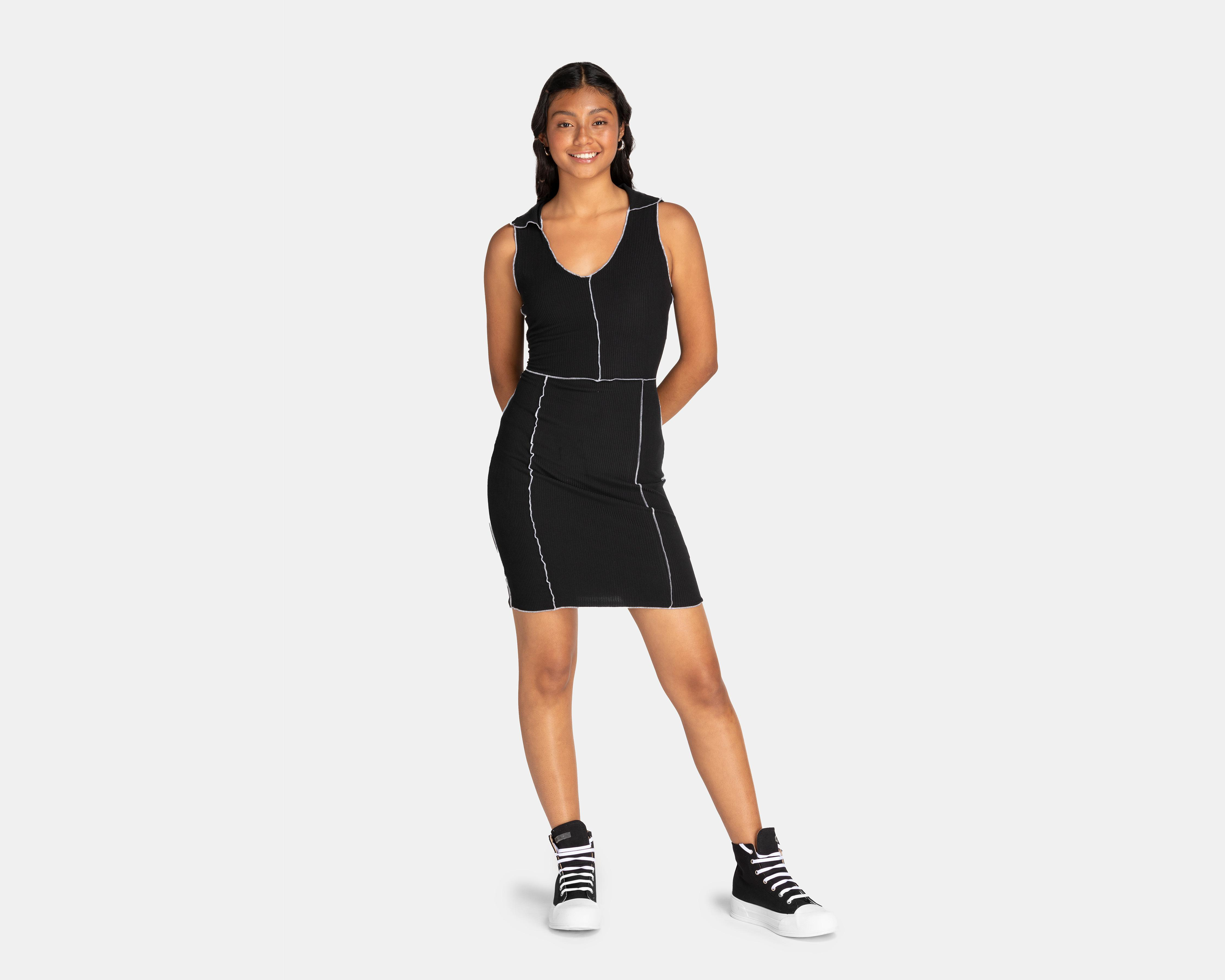 Vestido Derek Heart Casual Midi Escote V