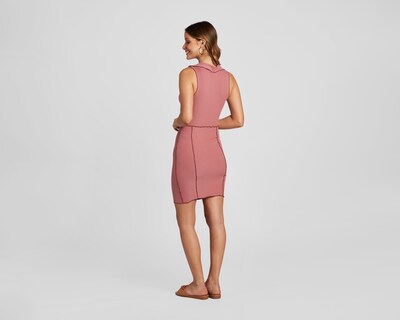 Foto 3 | Vestido Derek Heart Casual Cuello Camisero Rosa