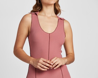 Foto 4 | Vestido Derek Heart Casual Cuello Camisero Rosa