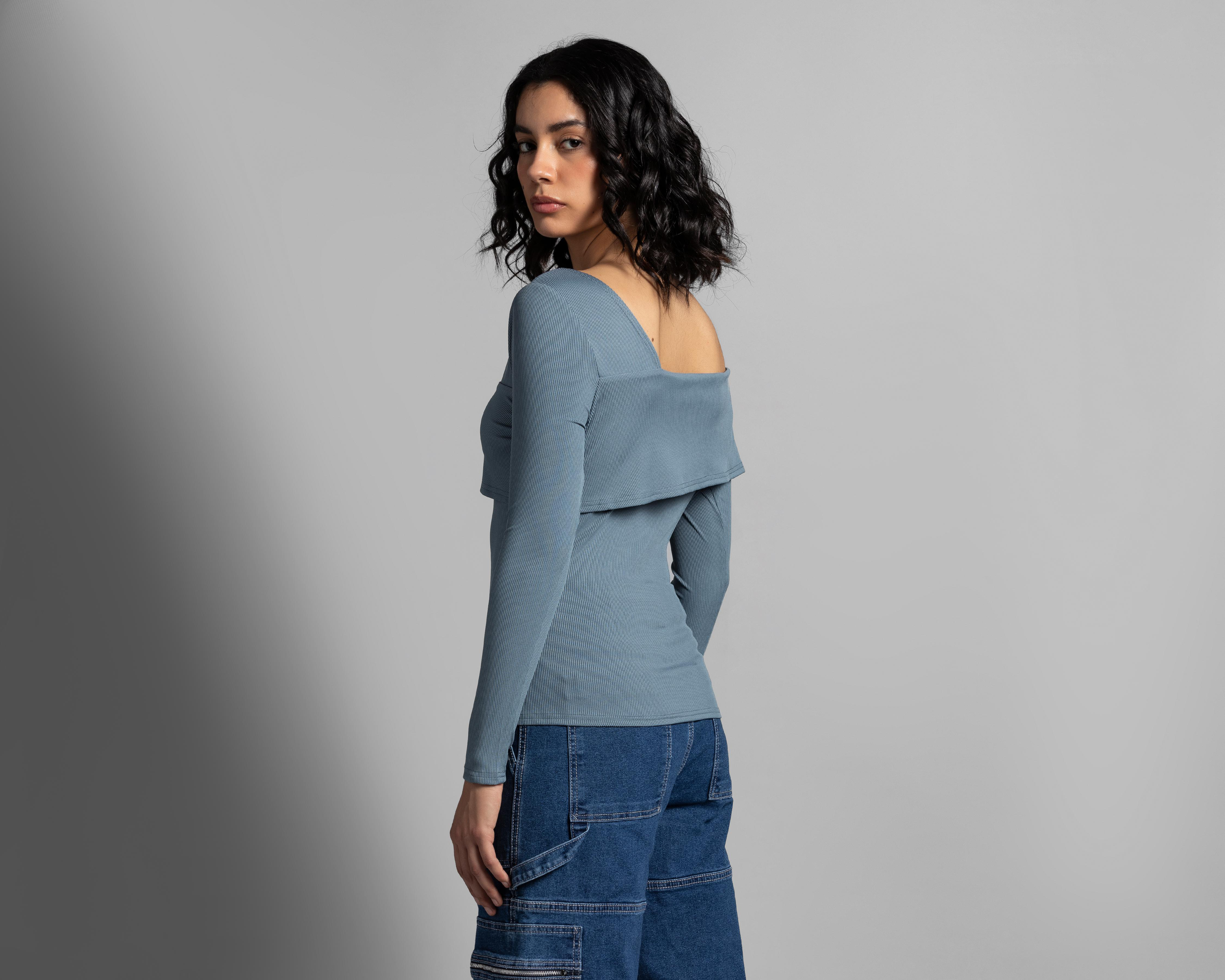 Foto 4 pulgar | Blusa Thinner Manga Larga con Holán