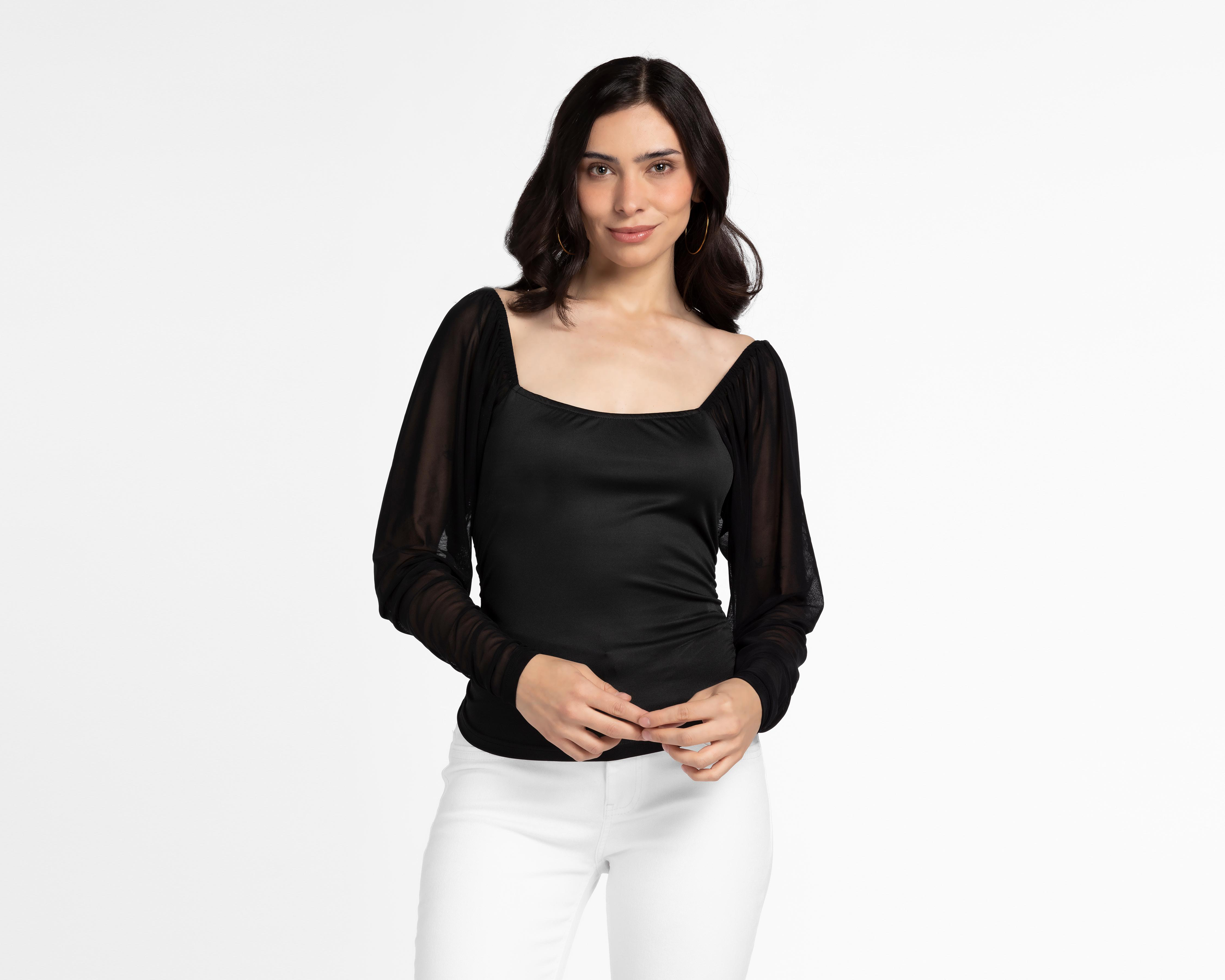 Blusa Sahara Manga Larga con Mesh