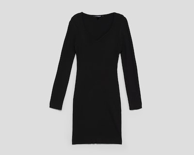 Foto 1 | Vestido Casual Thinner Negro Manga Larga Cuello V