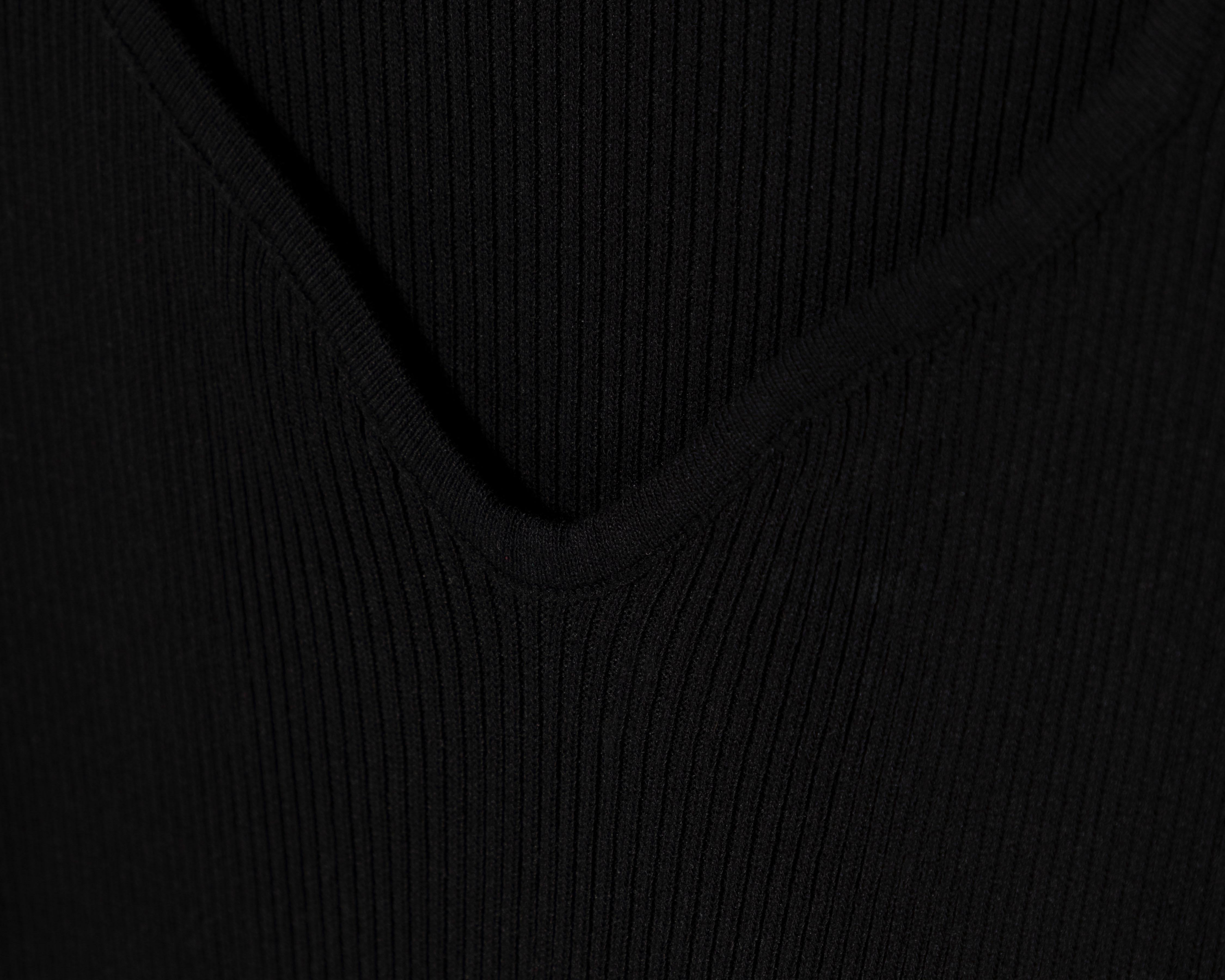 Foto 6 pulgar | Vestido Casual Thinner Negro Manga Larga Cuello V
