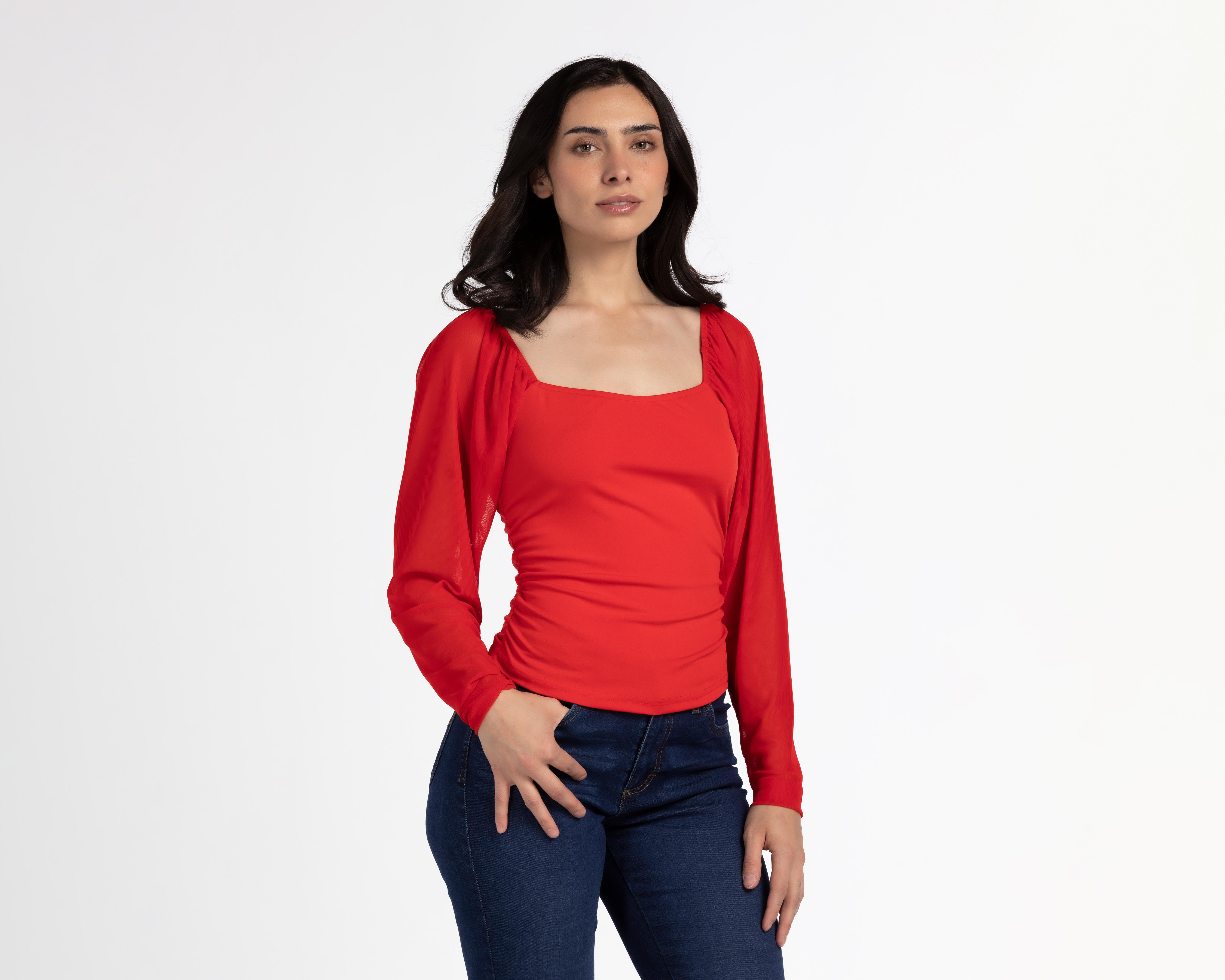Foto 1 | Blusa Thinner Roja Manga Larga