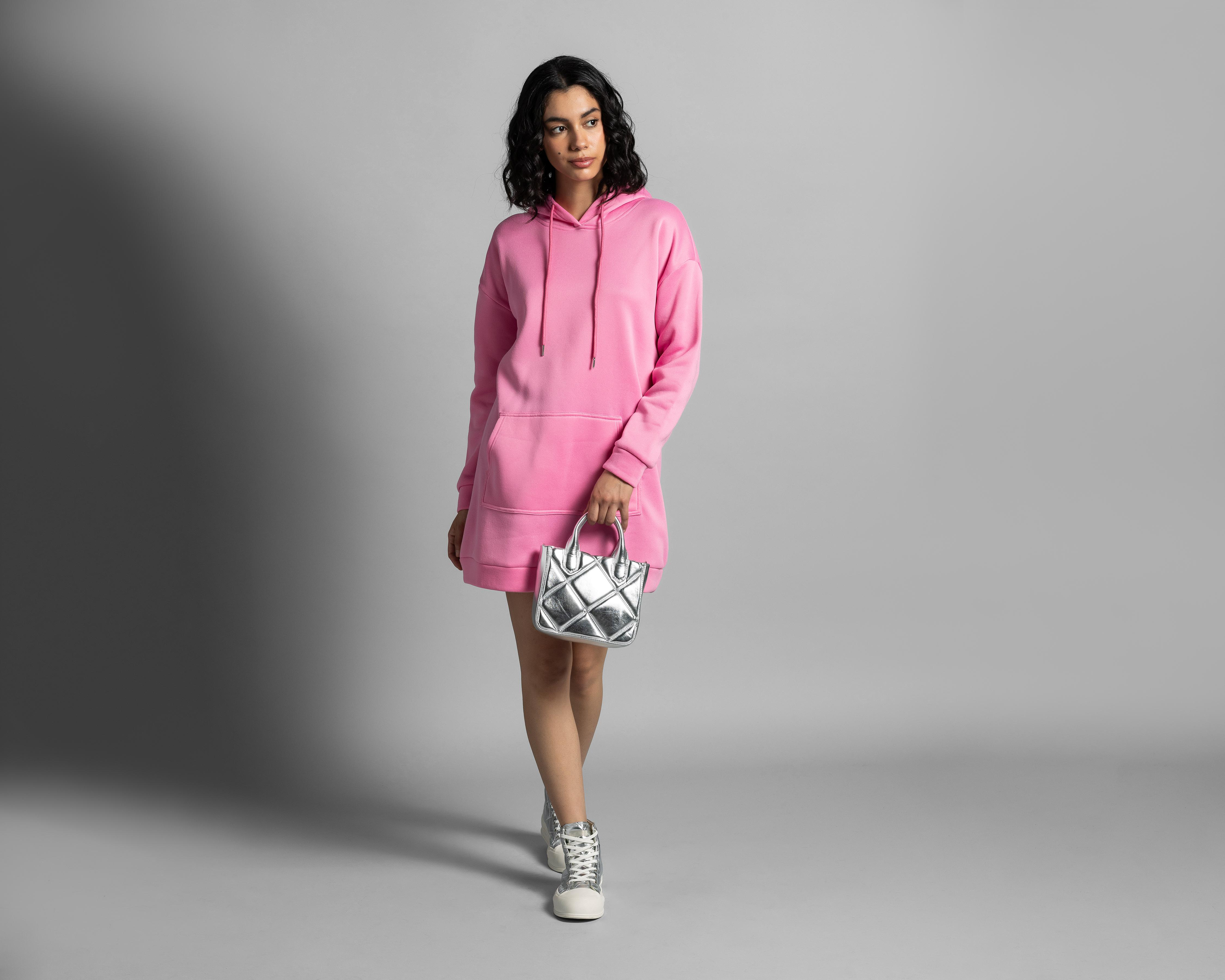 Foto 2 | Sudadera Thinner Rosa con Gorro