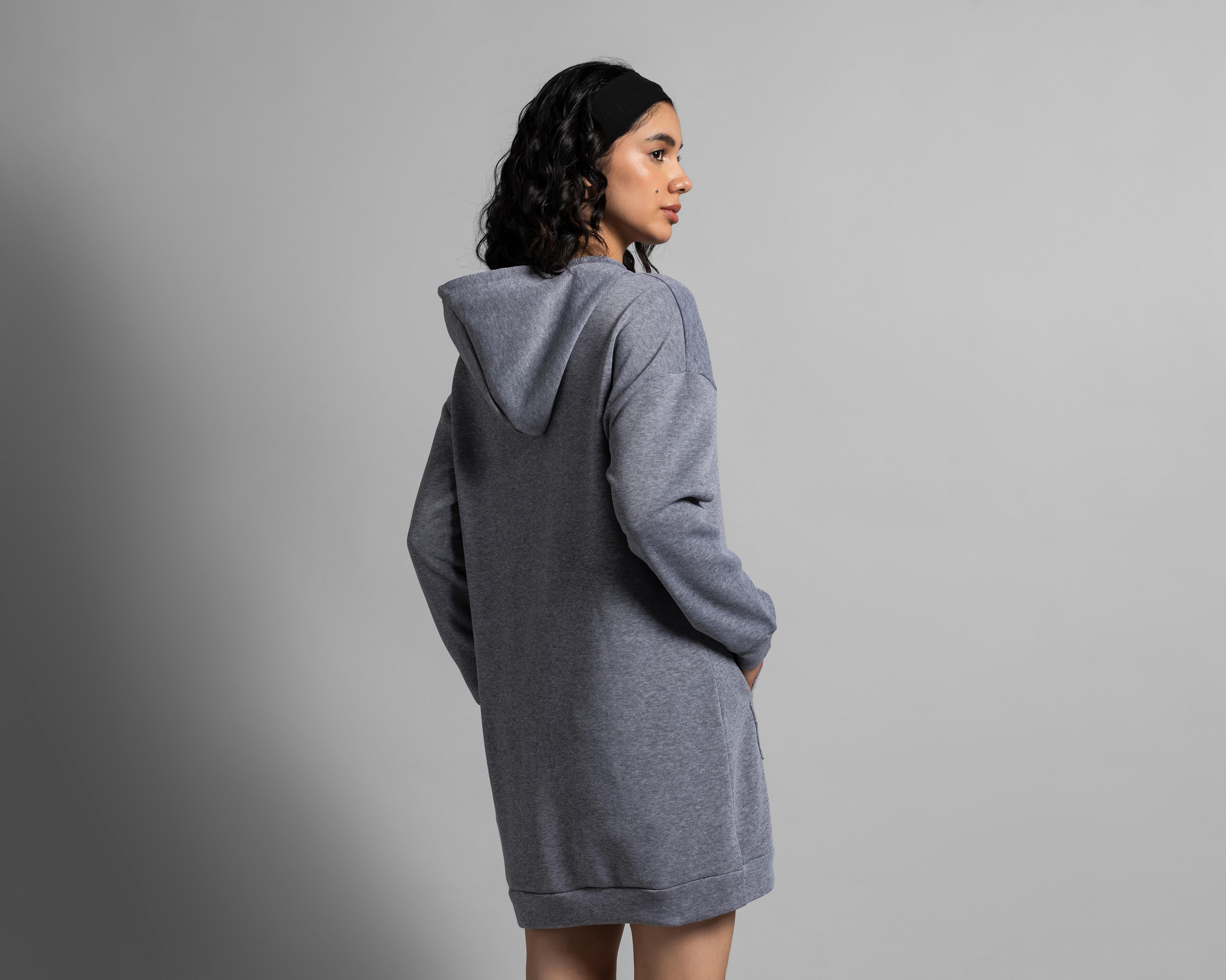 Foto 4 pulgar | Sudadera Thinner Gris con Gorro