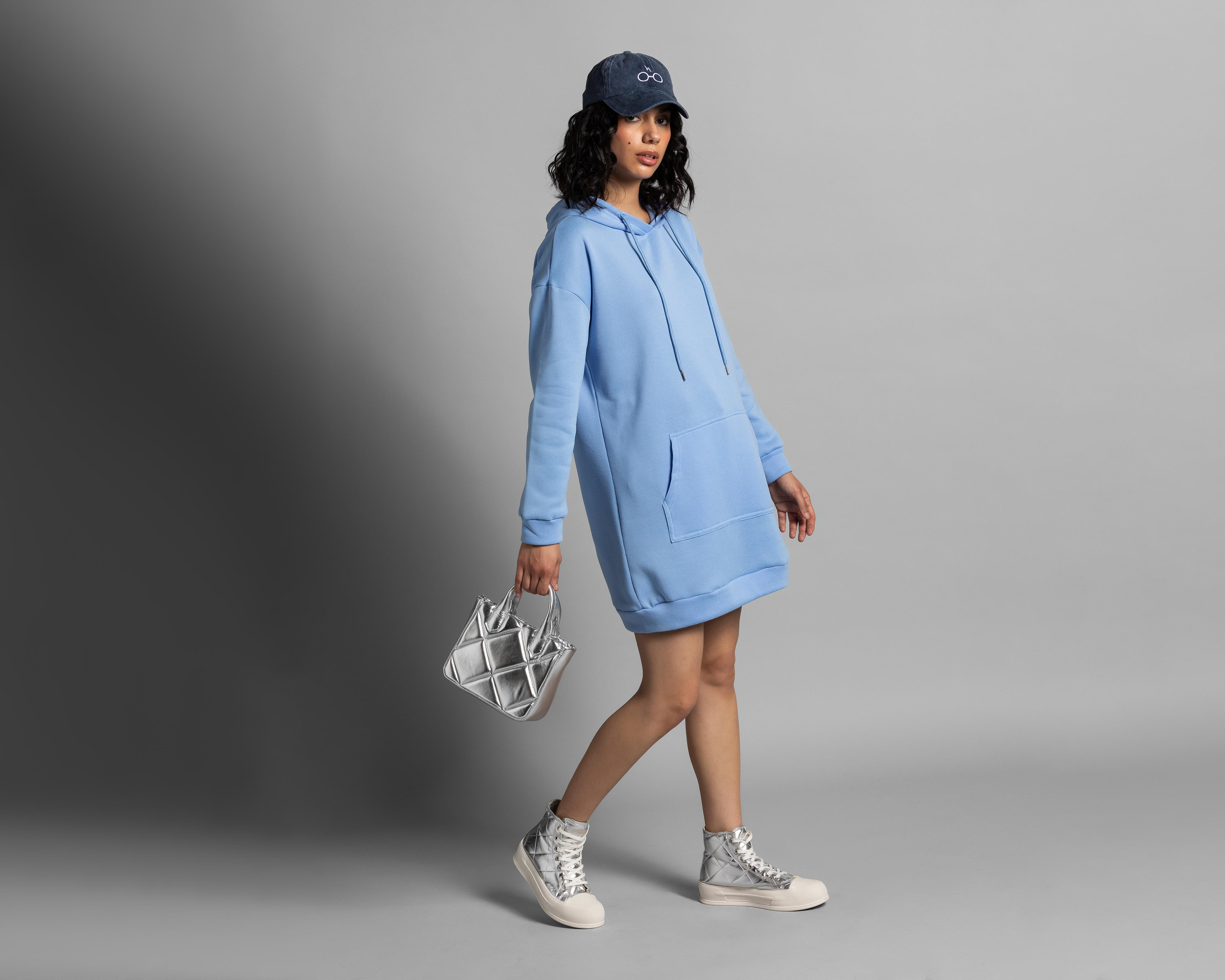 Foto 2 | Sudadera Thinner Azul con Gorro