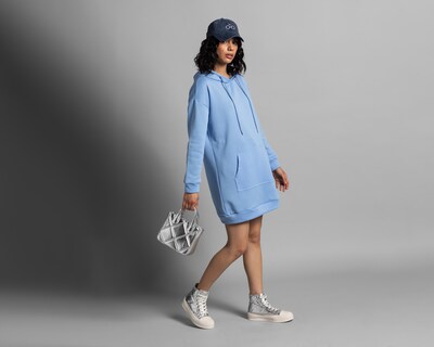 Foto 2 | Sudadera Thinner Azul con Gorro