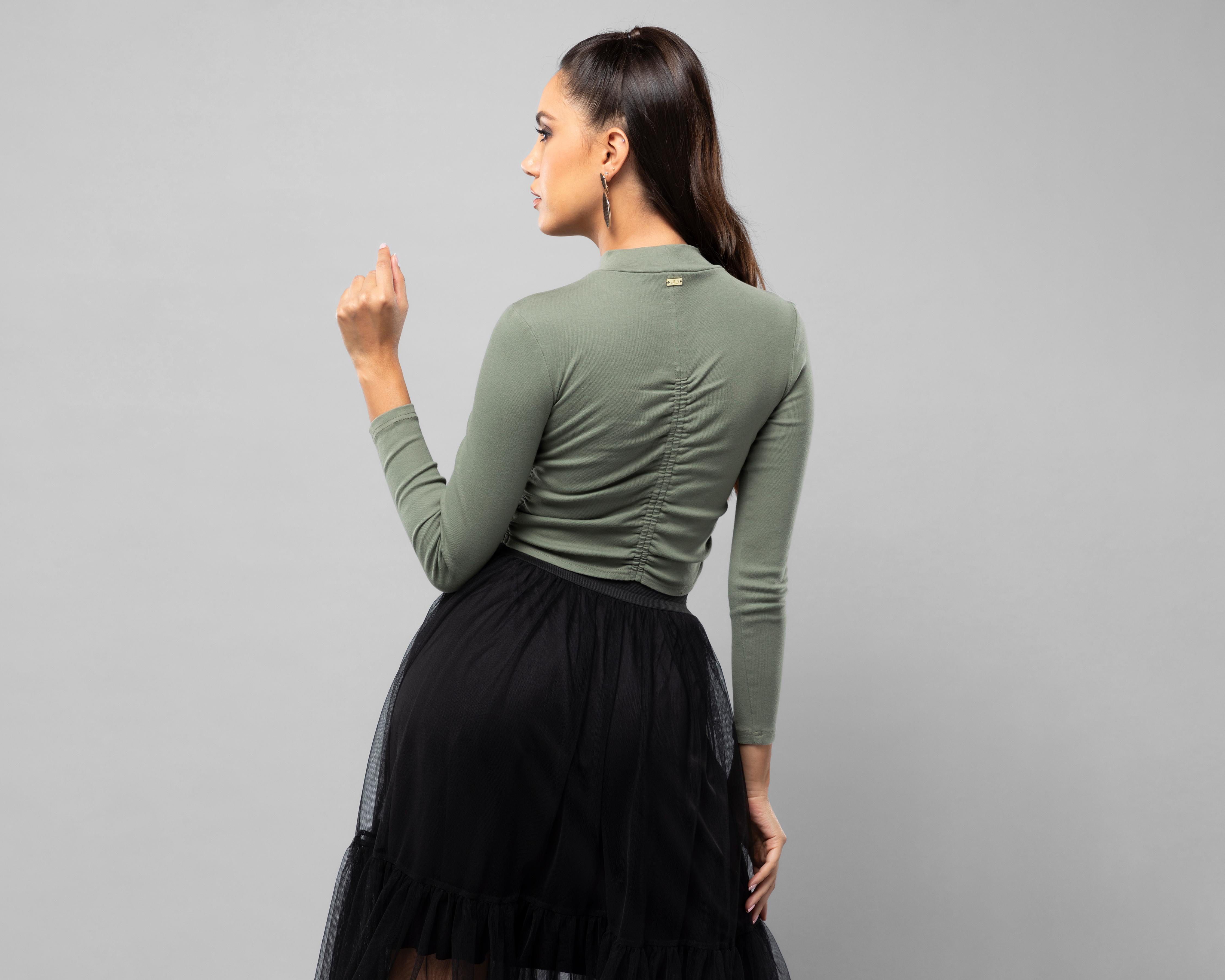 Foto 4 pulgar | Playera Verde Jennifer Lopez para Mujer