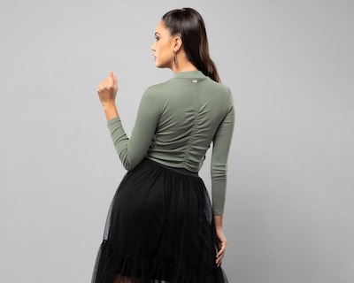 Foto 3 | Playera Verde Jennifer Lopez para Mujer