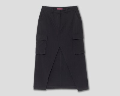 Foto 1 | Falda Midi Sahara Negra para Mujer