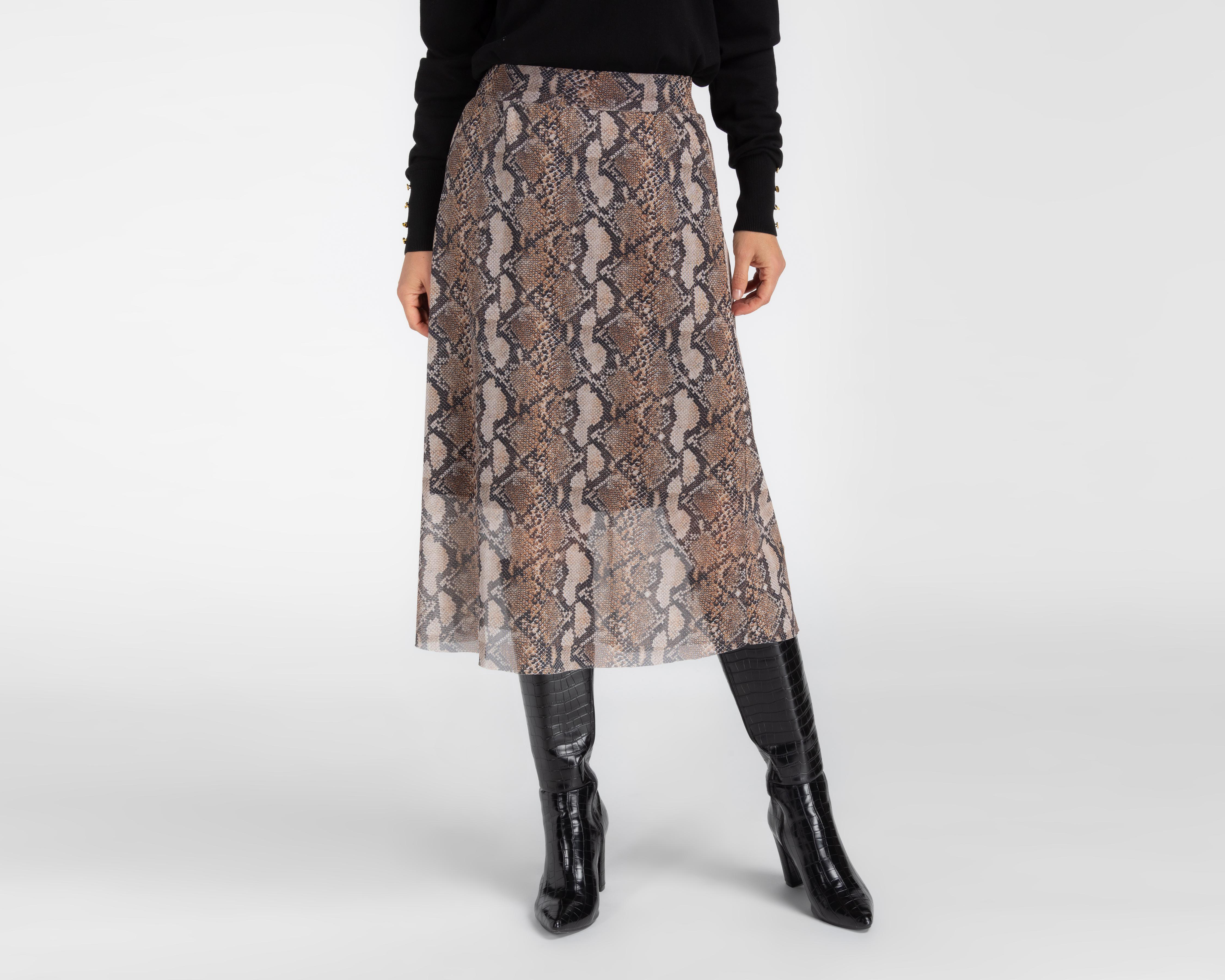 Foto 2 pulgar | Falda Midi Sahara con Animal Print