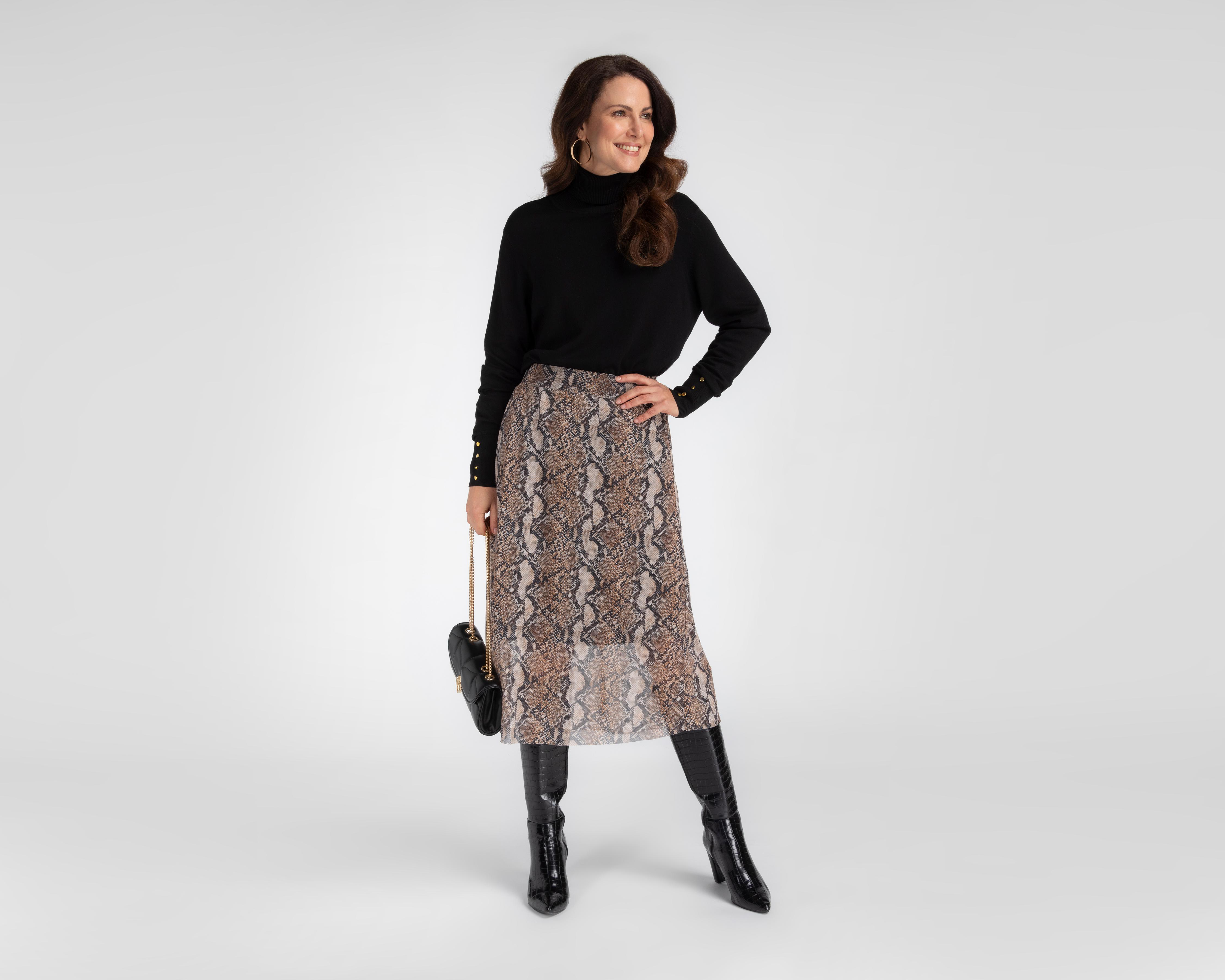 Foto 3 pulgar | Falda Midi Sahara con Animal Print