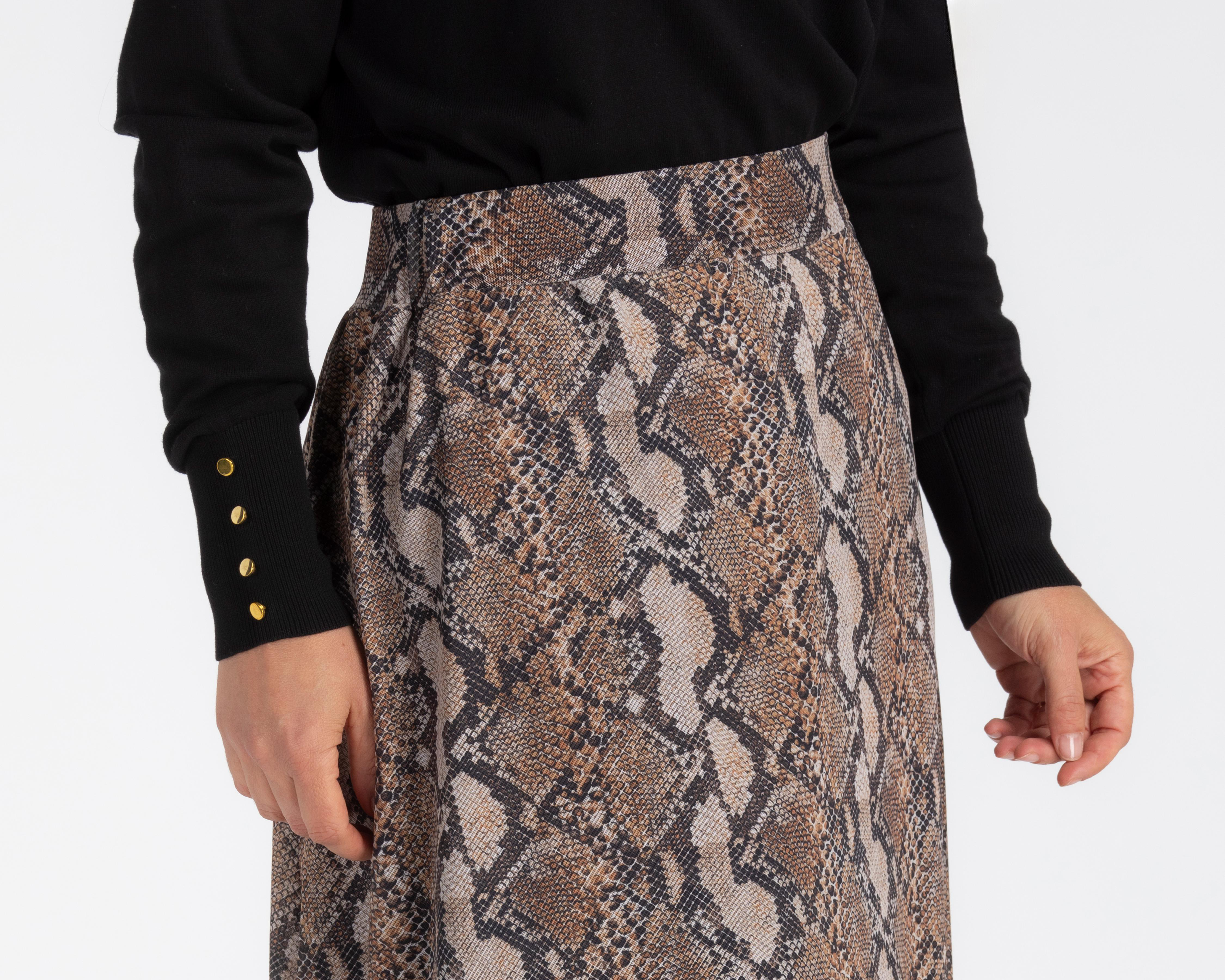 Foto 5 pulgar | Falda Midi Sahara con Animal Print