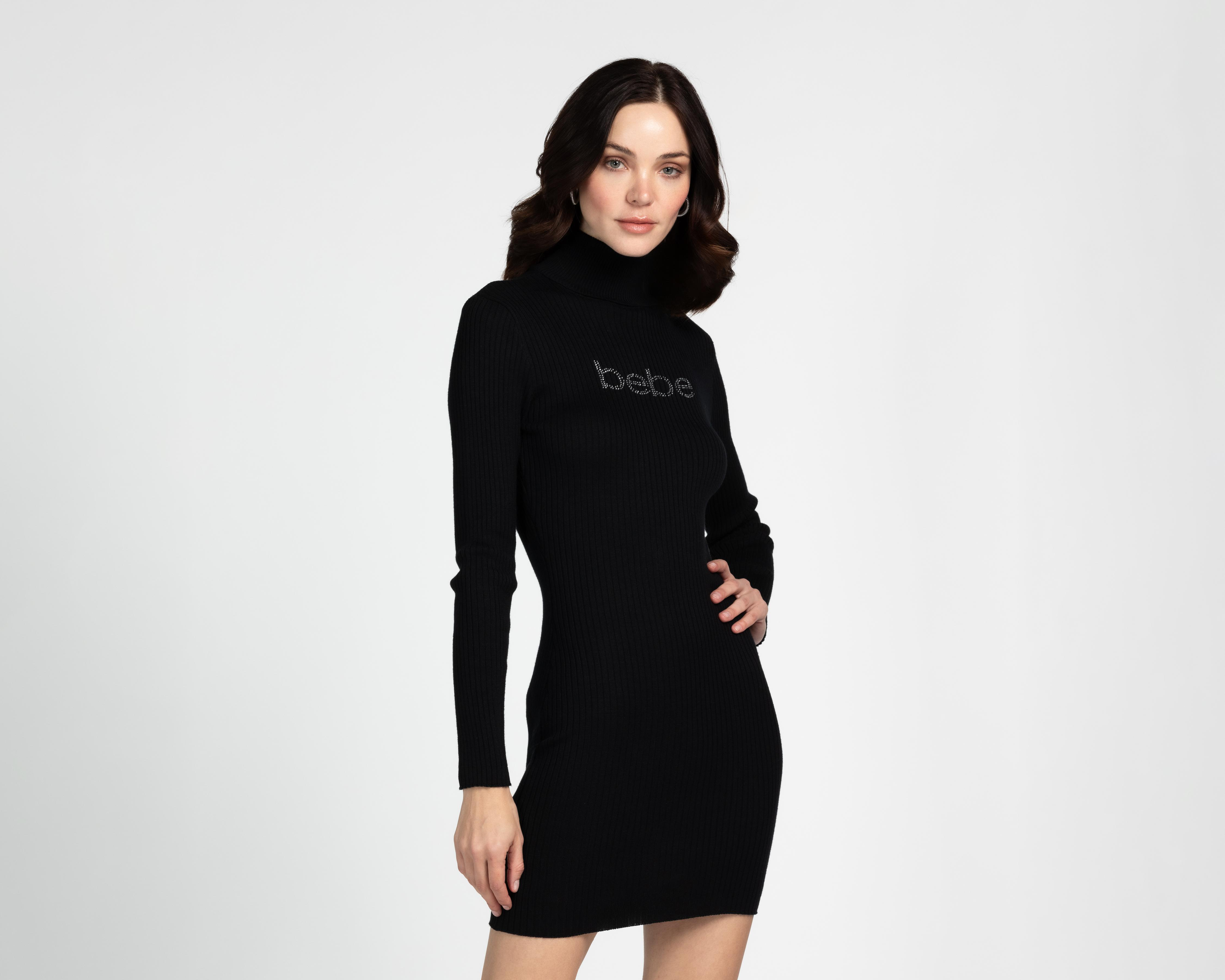 Foto 4 | Vestido Casual Bebe con Cuello Alto Manga Larga Negro