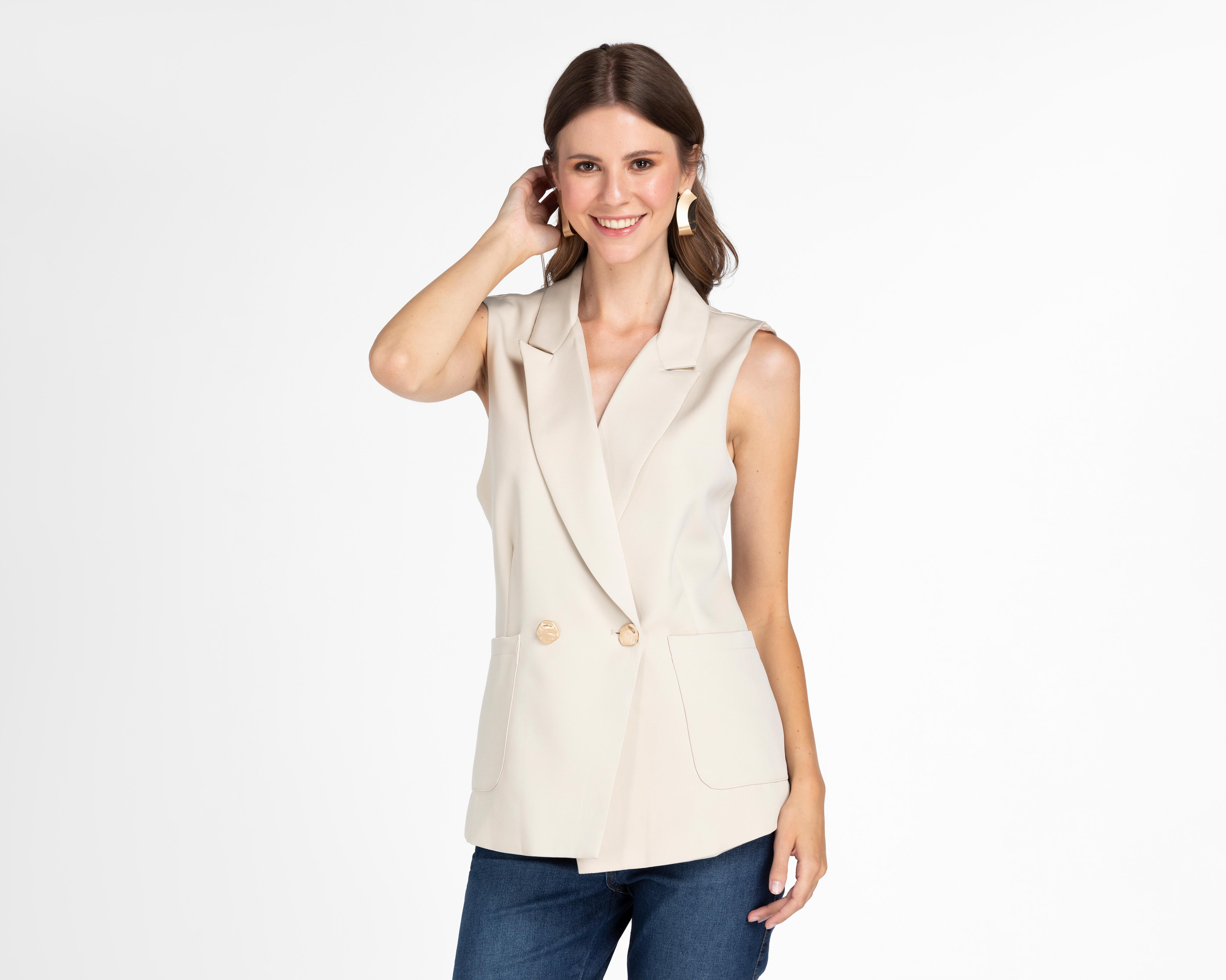 Foto 2 pulgar | Chaleco Beige Jennifer Lopez para Mujer