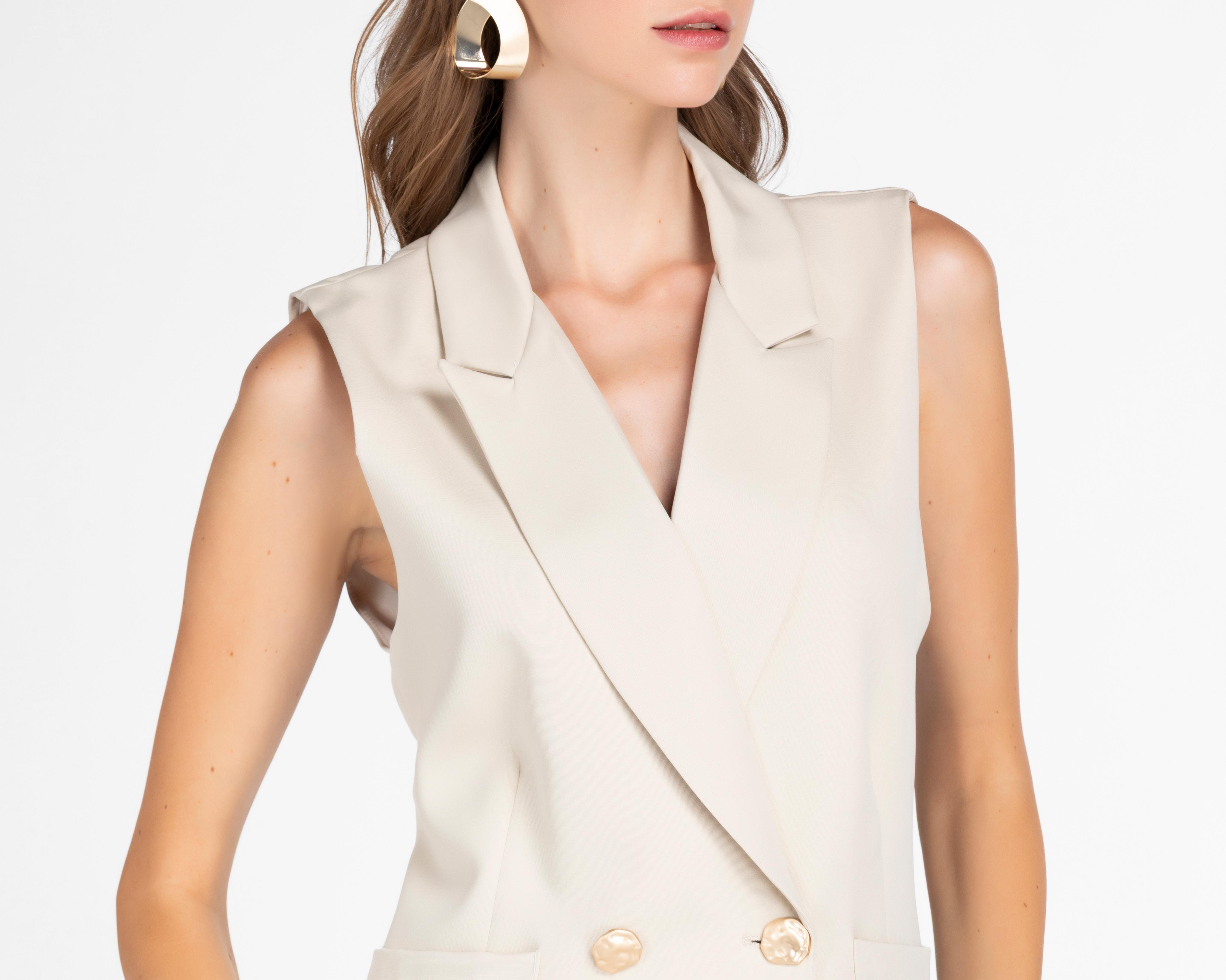 Foto 5 pulgar | Chaleco Beige Jennifer Lopez para Mujer