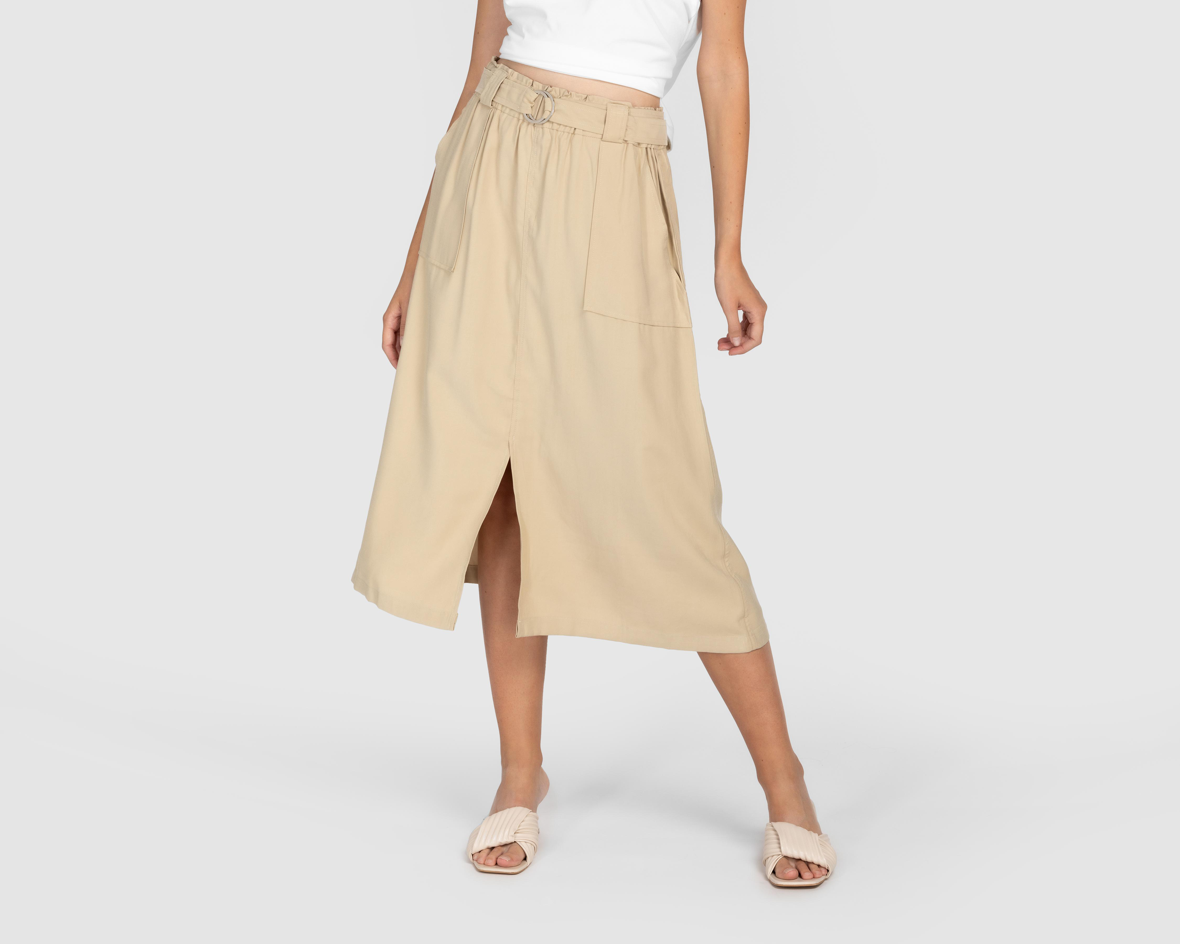 Foto 1 | Falda Midi Sahara con Abertura Frontal para Mujer