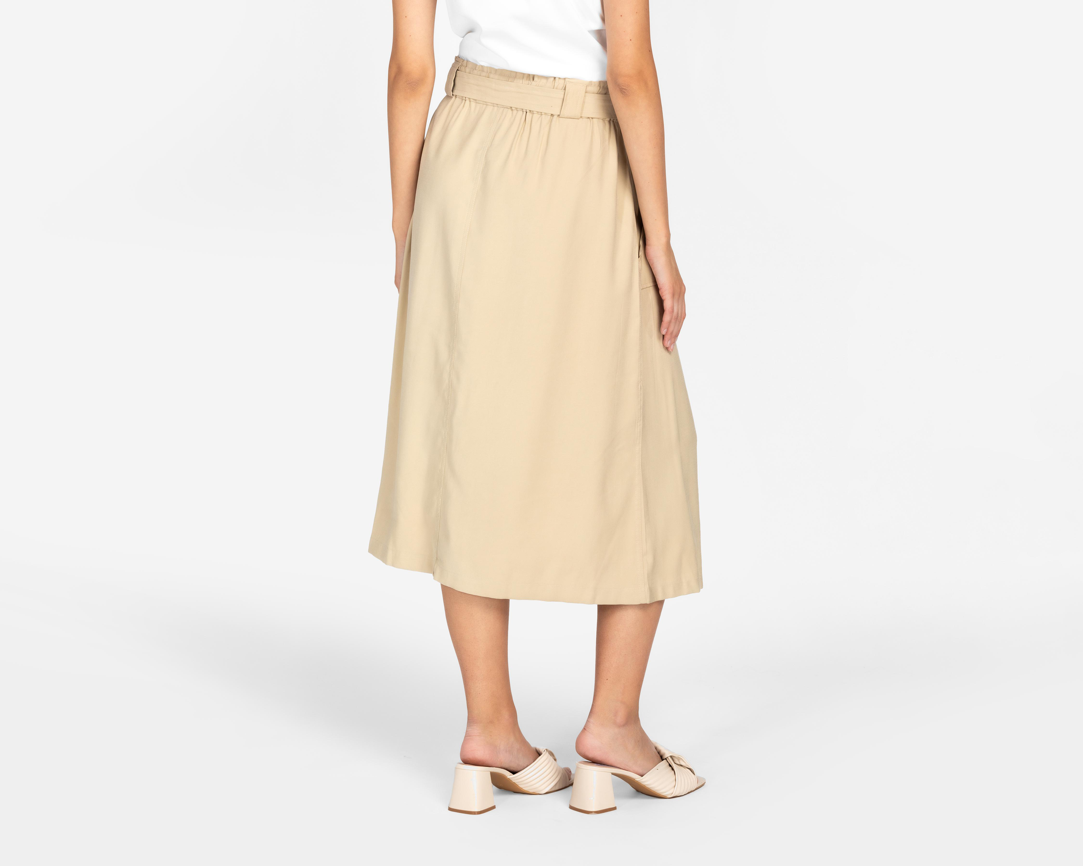 Foto 3 | Falda Midi Sahara con Abertura Frontal para Mujer