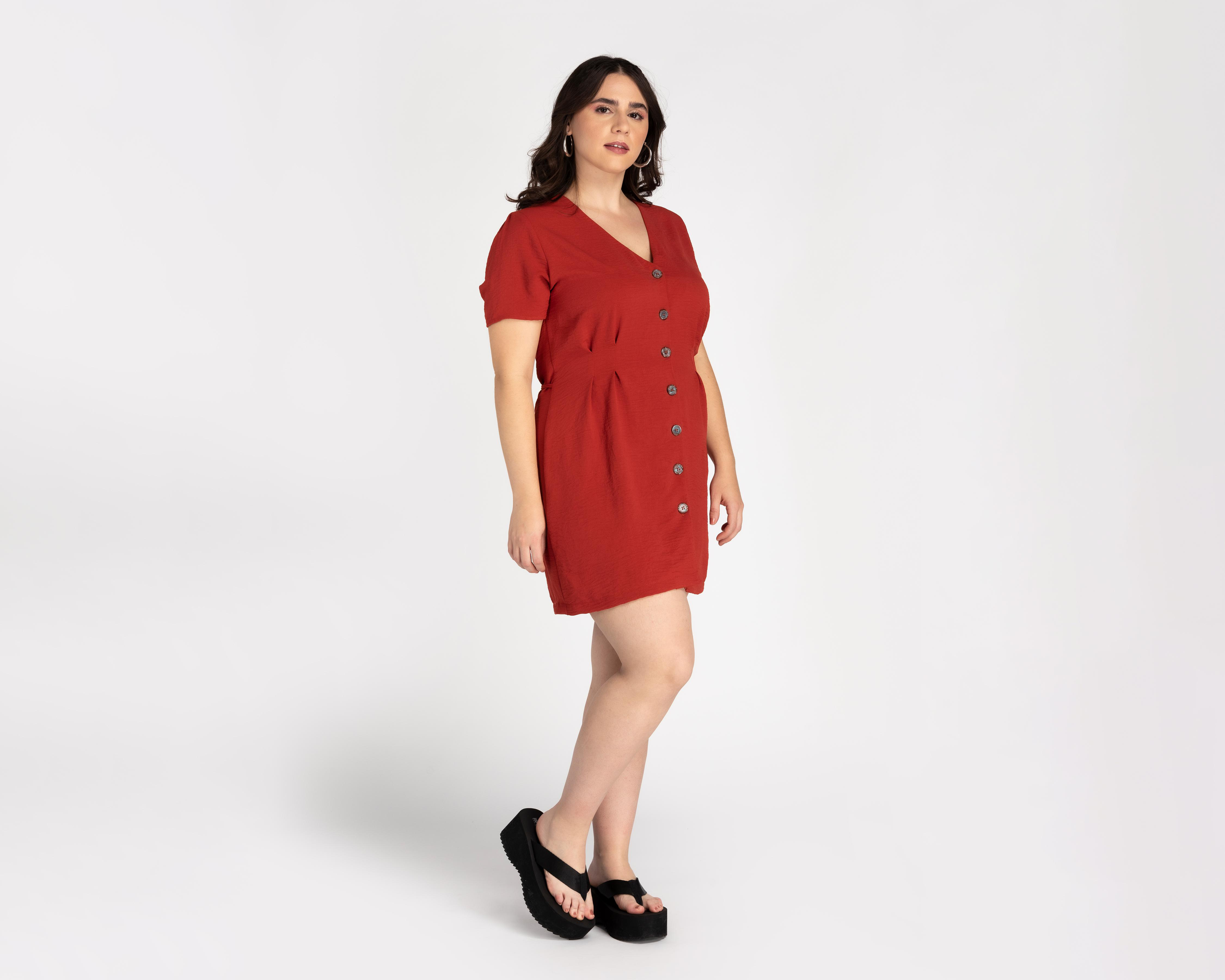 Foto 5 pulgar | Vestido Refill Casual Corto con Botones