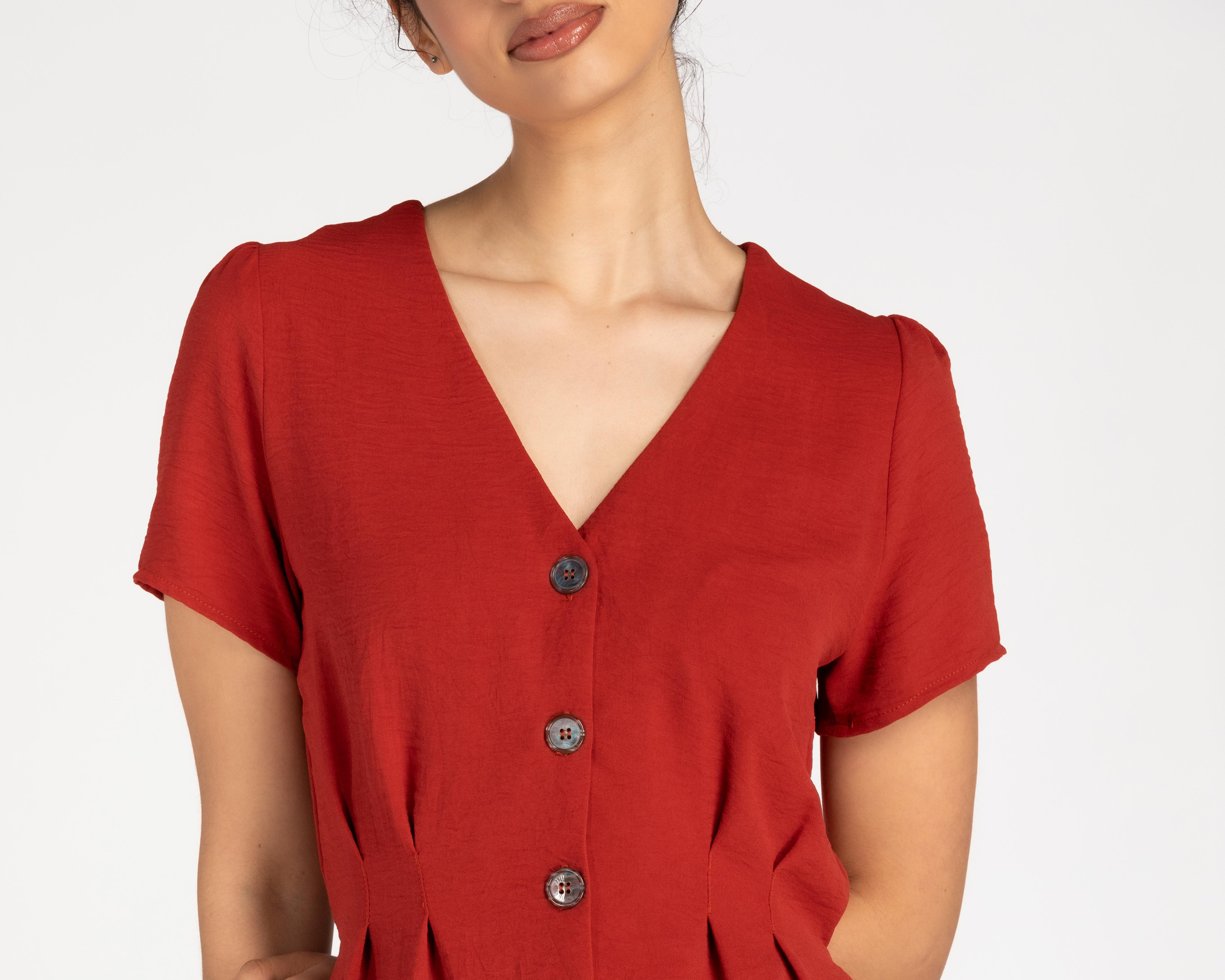 Foto 8 pulgar | Vestido Refill Casual Corto con Botones