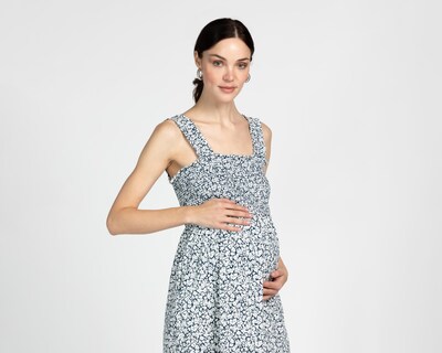 Foto 4 | Vestido de Maternidad Mamá Bella Azul