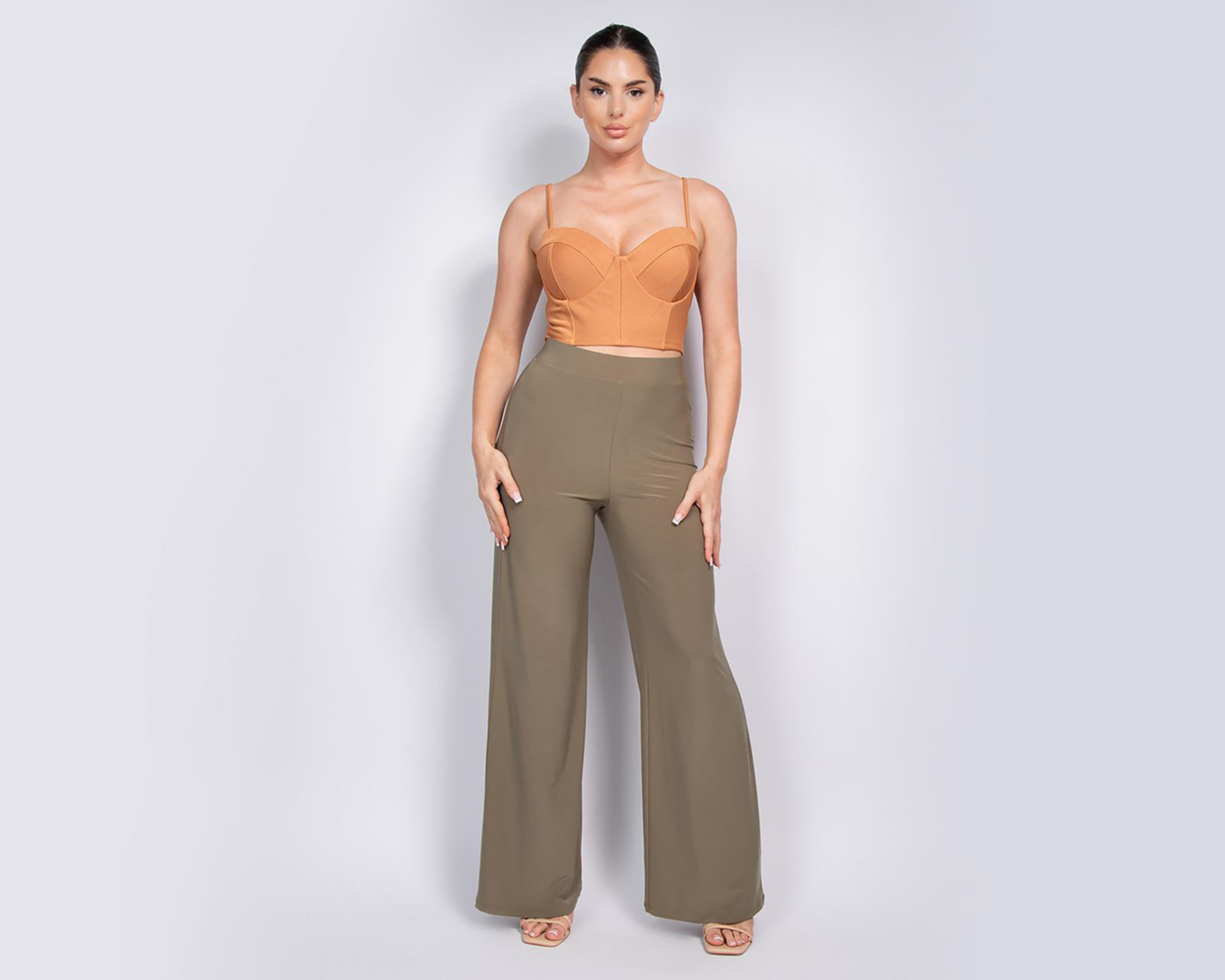Foto 5 pulgar | Pantalón de Vestir Strona Verde Olivo para Mujer